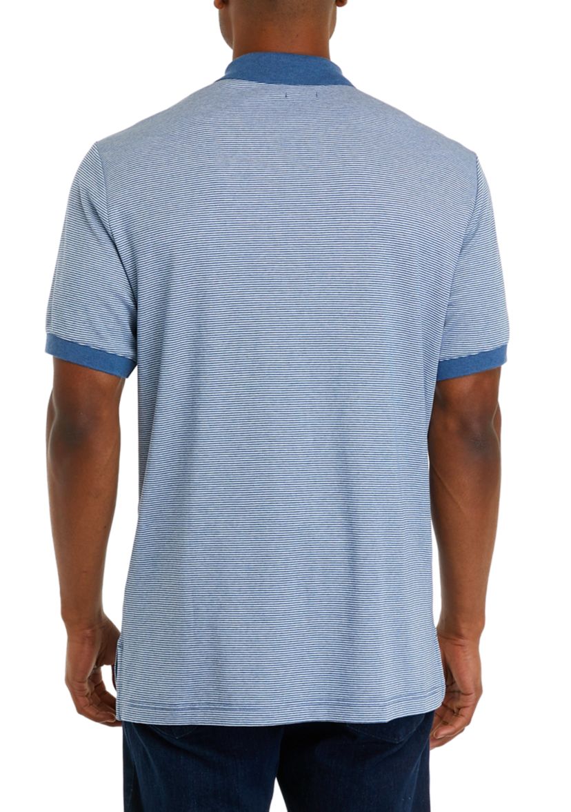 Mens Stripe Interlock Polo Shirt