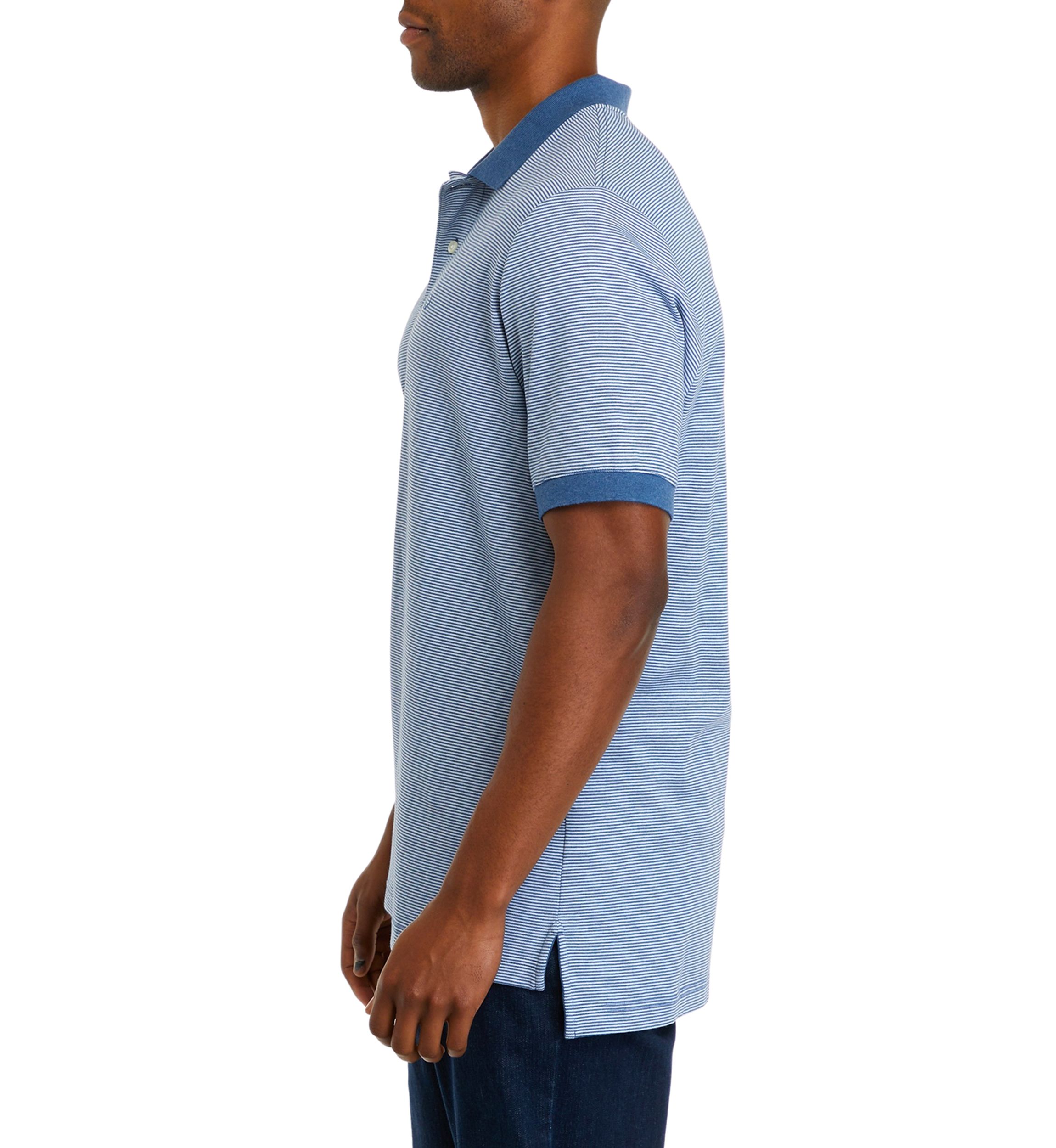 Mens Stripe Interlock Polo Shirt