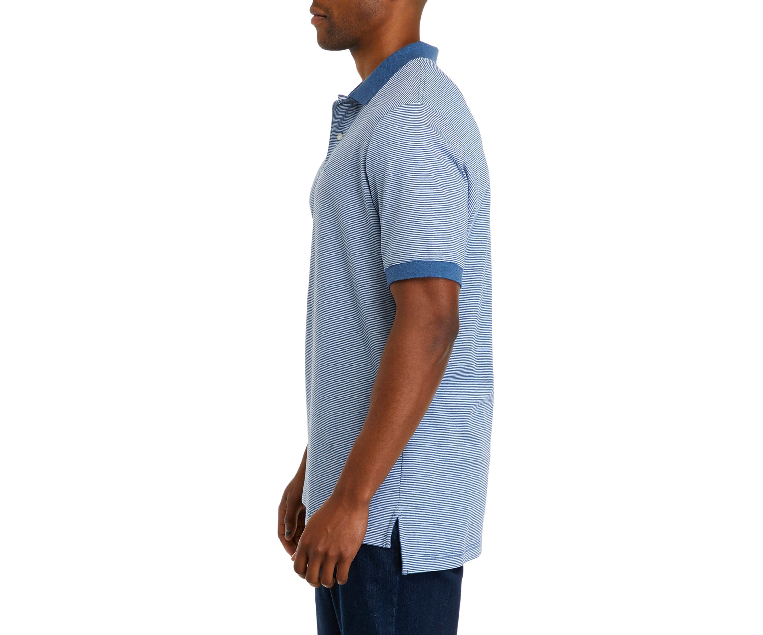 Mens Stripe Interlock Polo Shirt