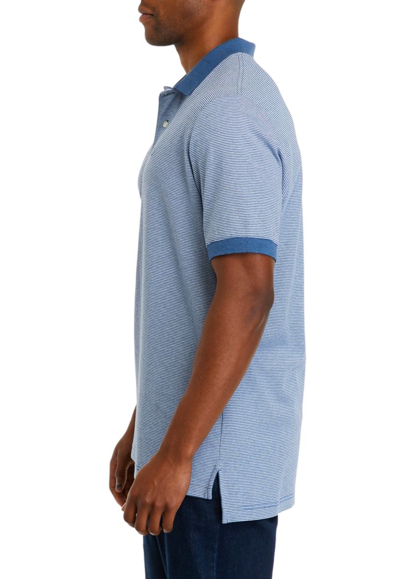 Mens Stripe Interlock Polo Shirt