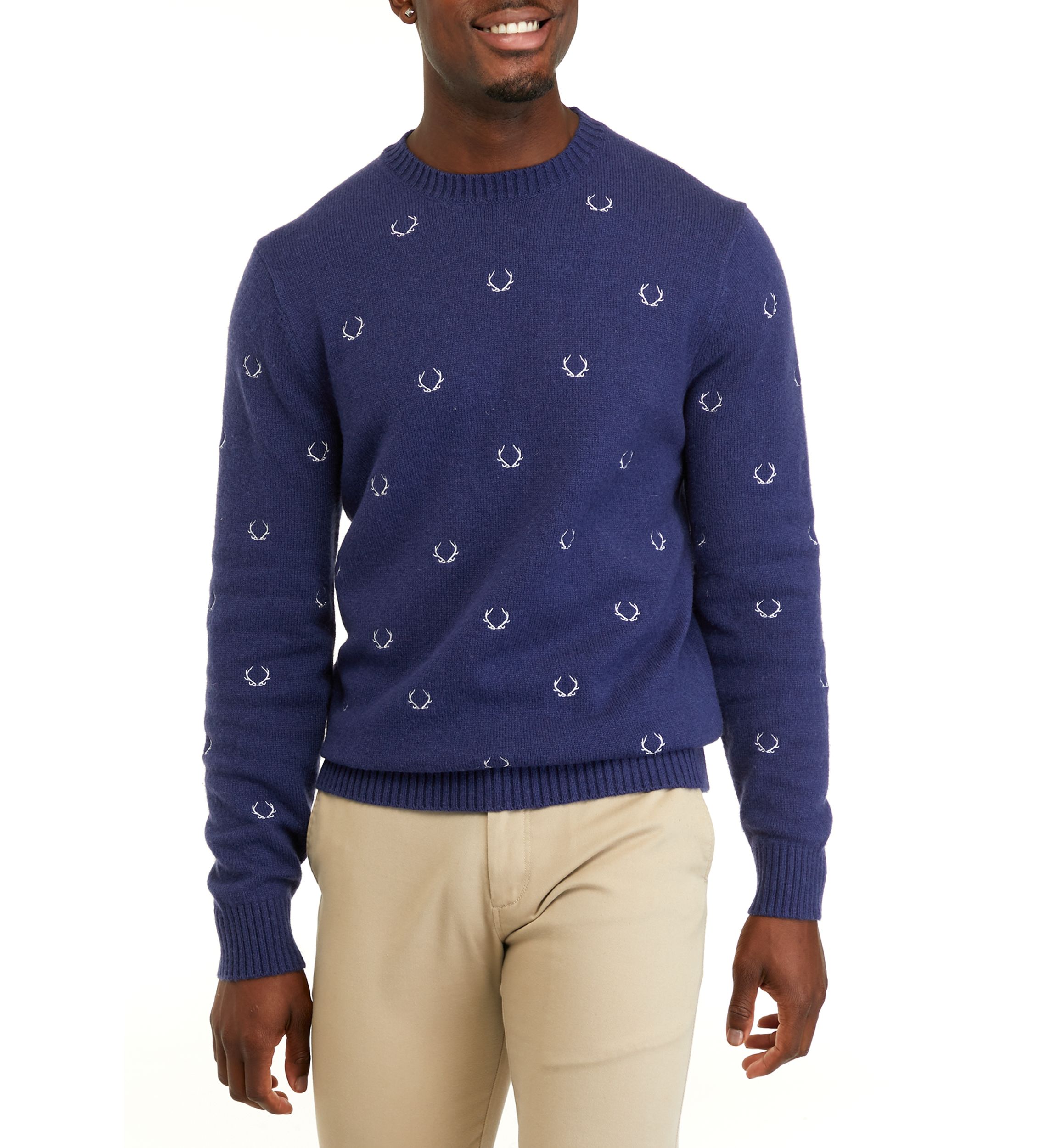 Mens Embroidered Crew Neck Sweater