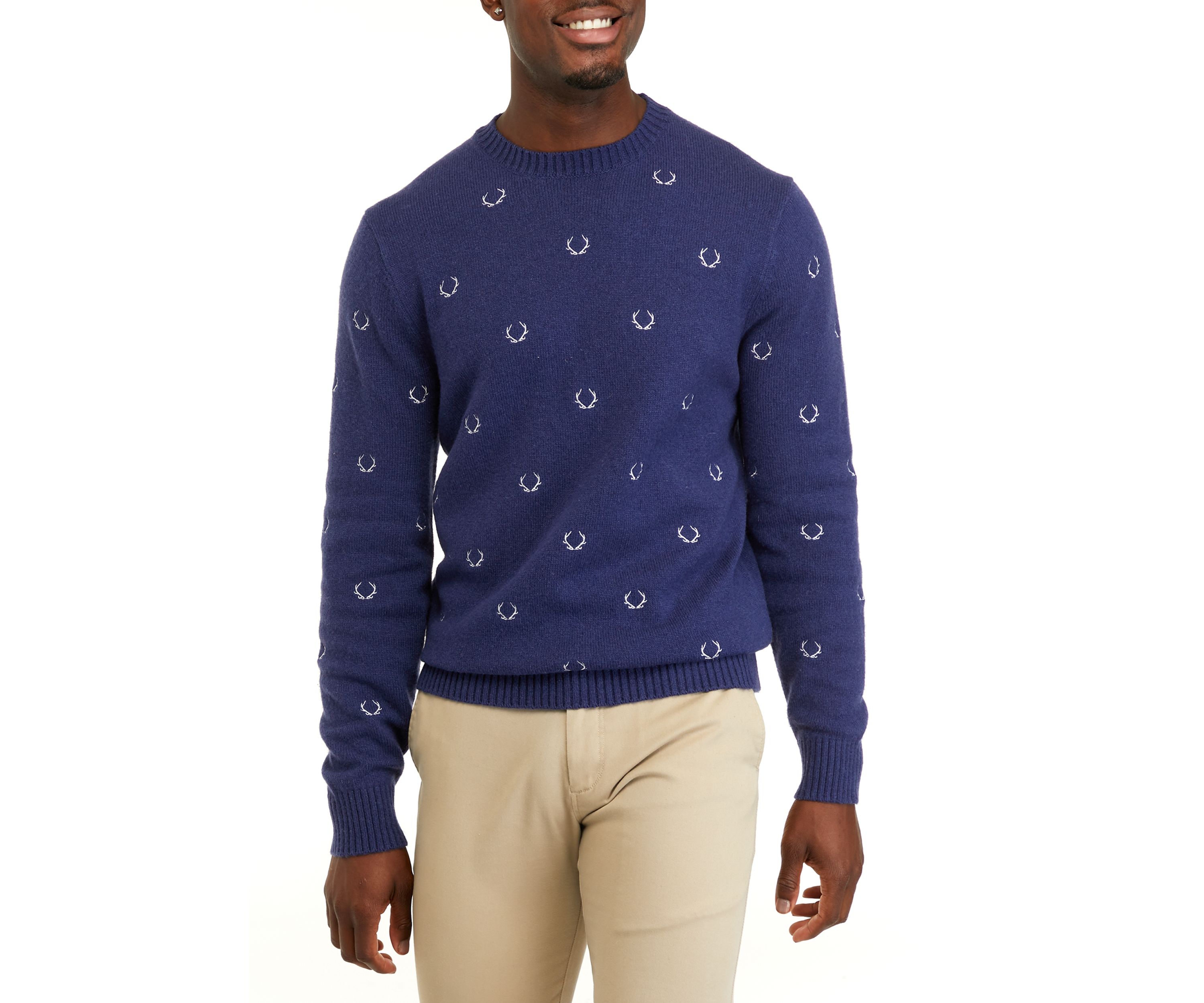 Mens Embroidered Crew Neck Sweater