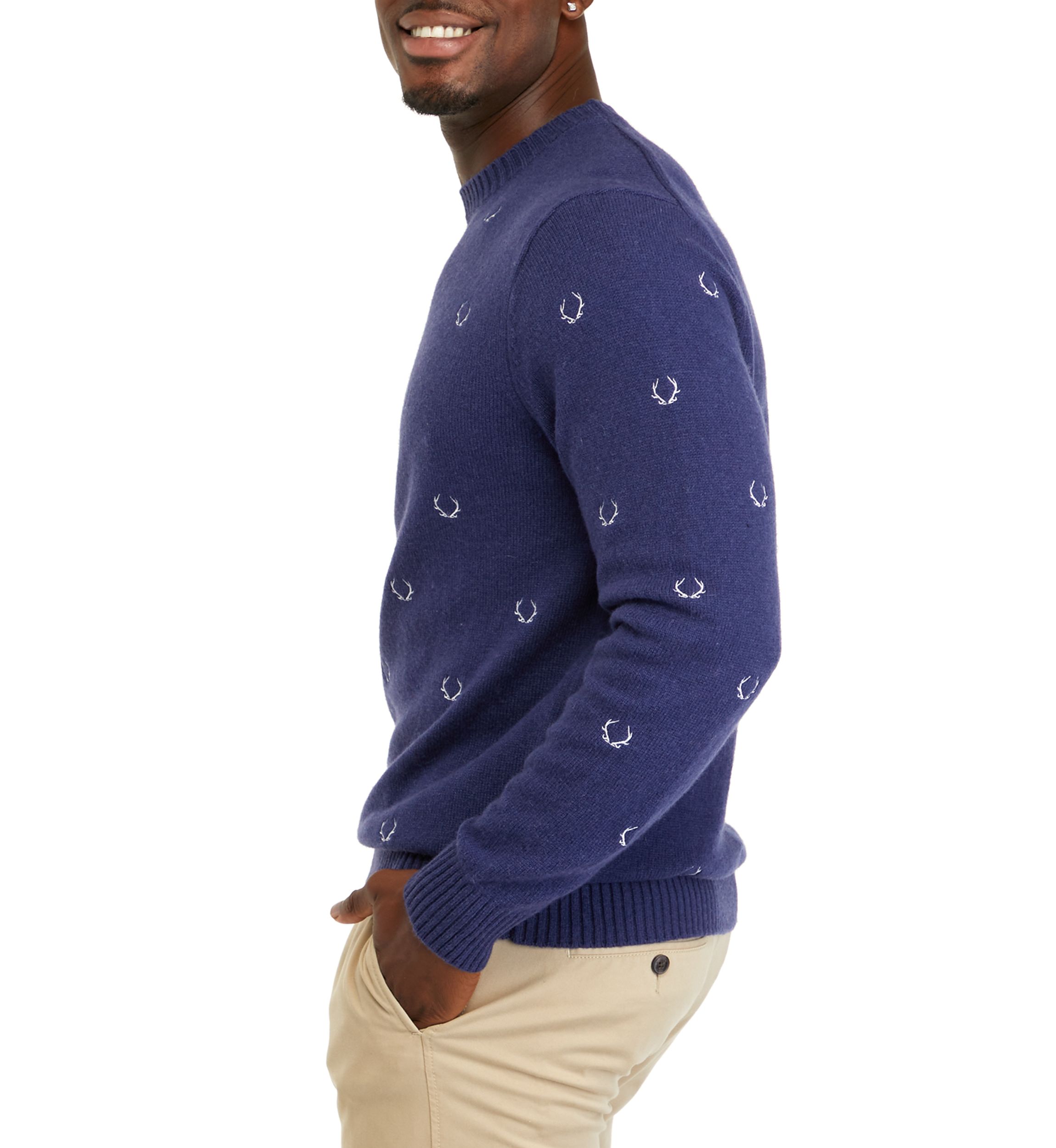 Mens Embroidered Crew Neck Sweater