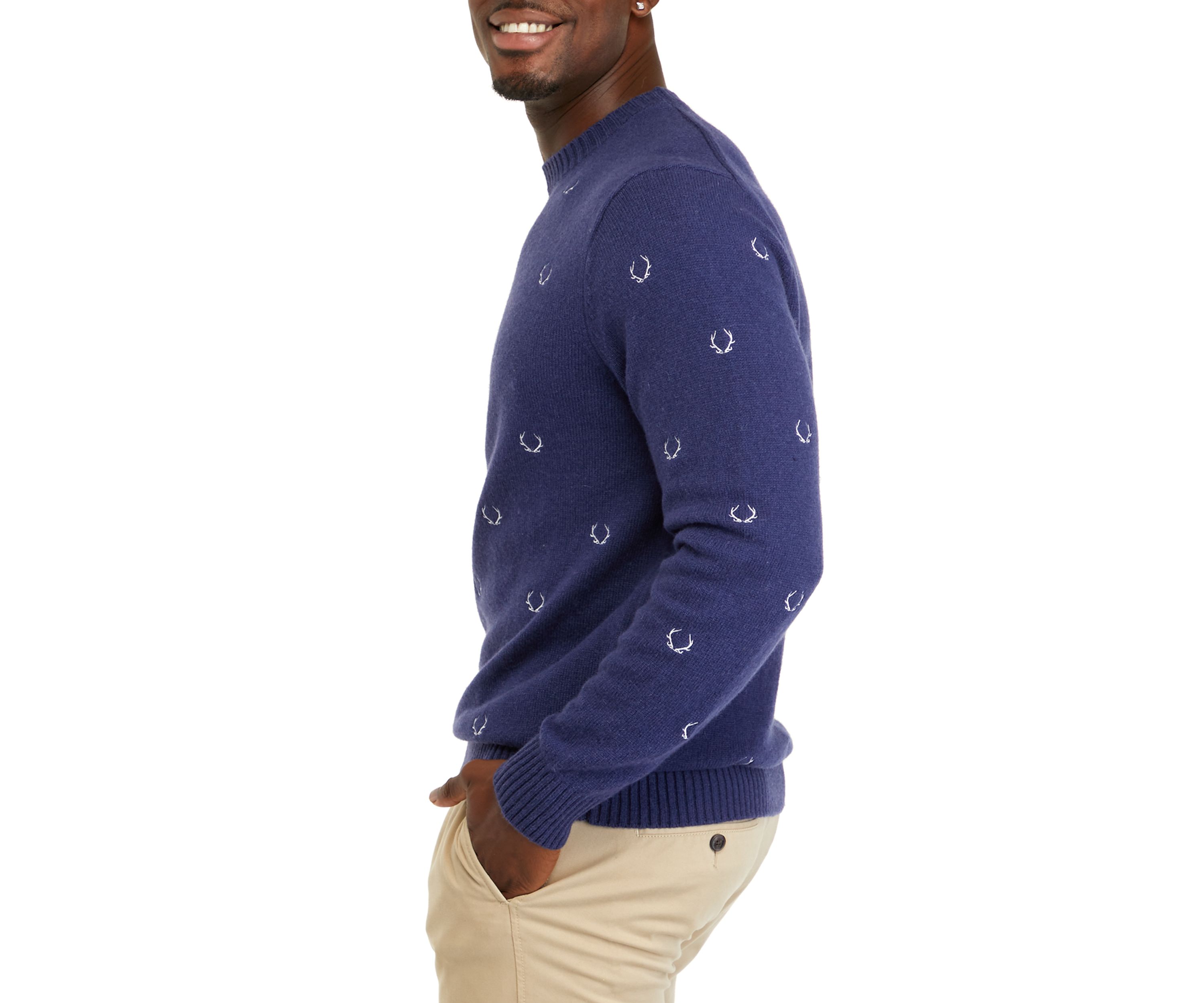 Mens Embroidered Crew Neck Sweater