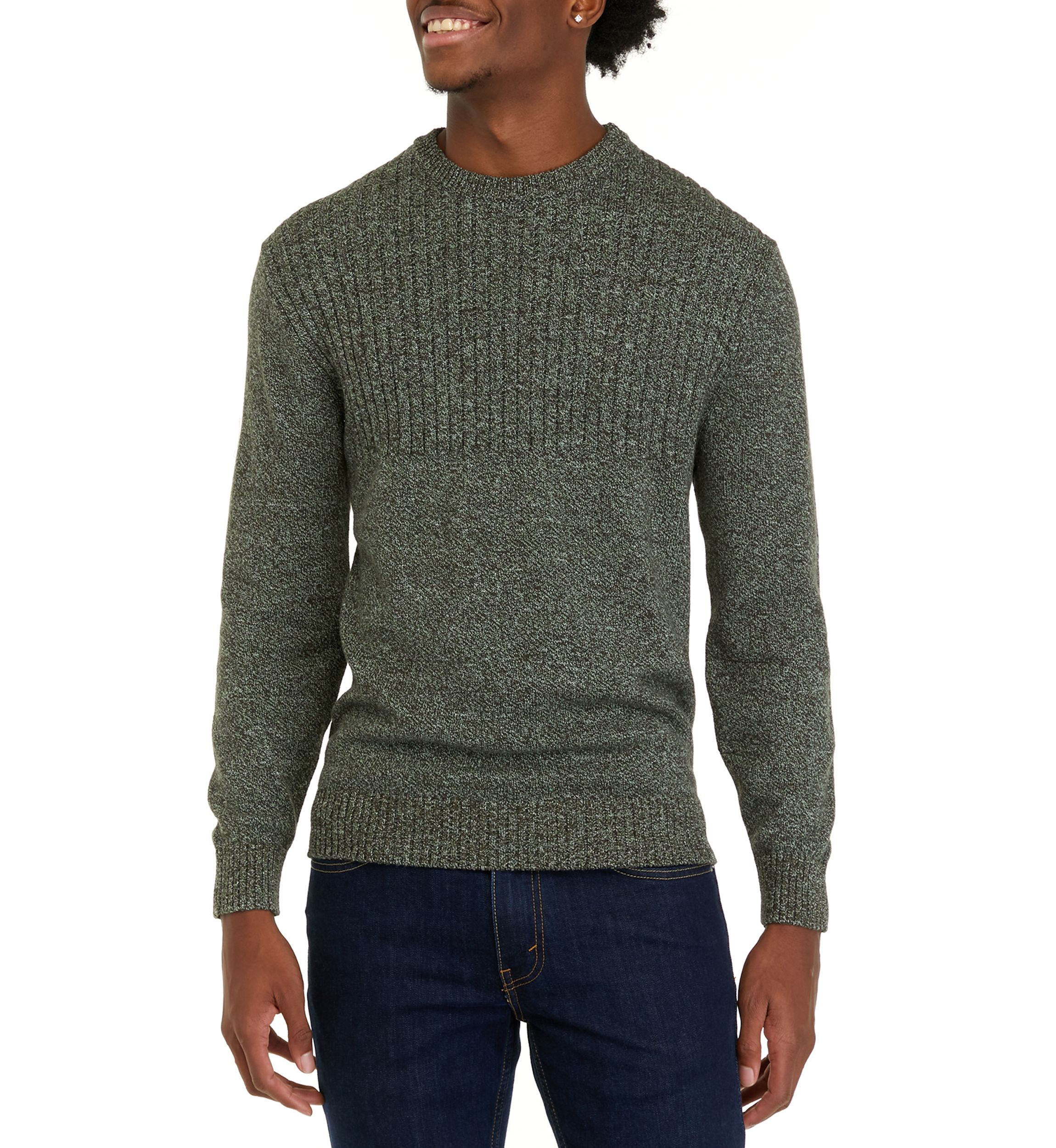 Mens Marled Crew Neck Sweater