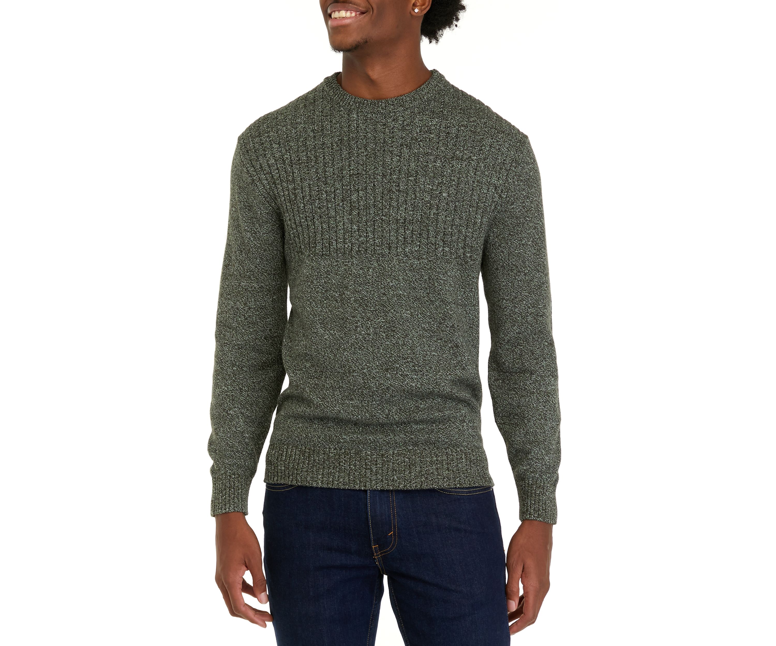 Mens Marled Crew Neck Sweater