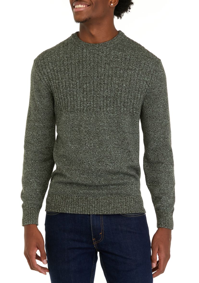 Mens Marled Crew Neck Sweater