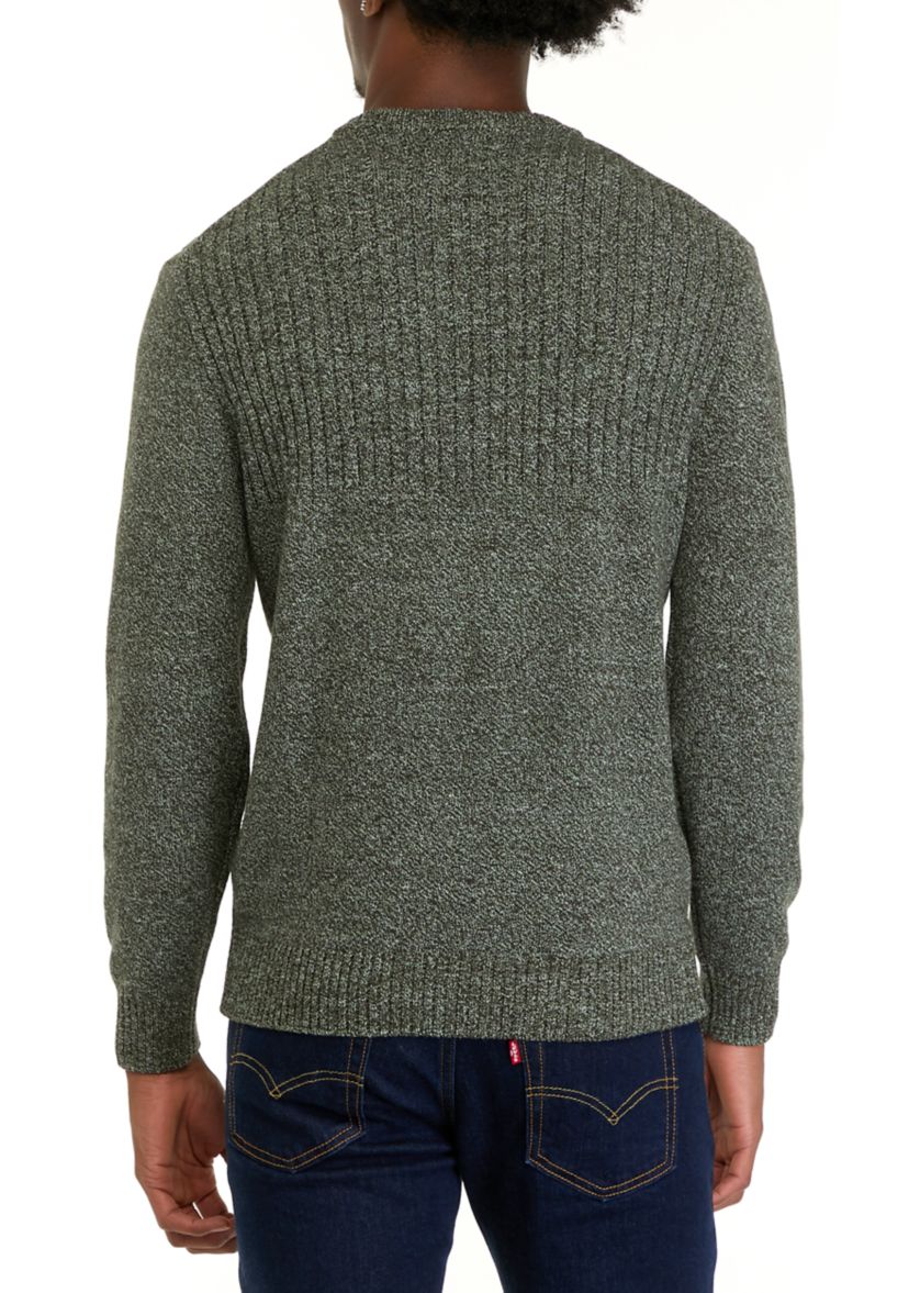 Mens Marled Crew Neck Sweater