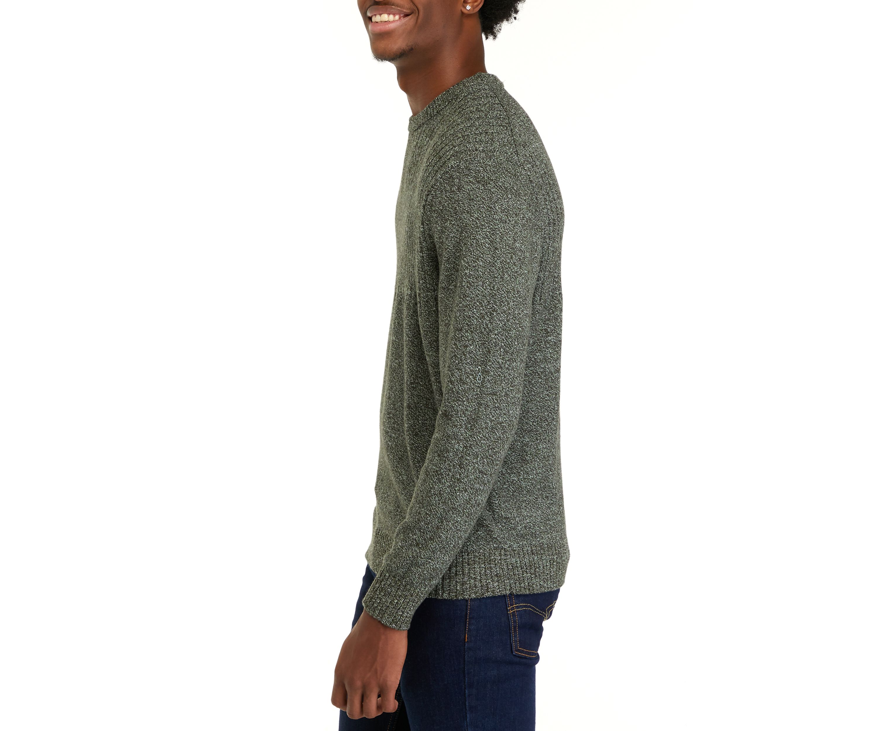 Mens Marled Crew Neck Sweater