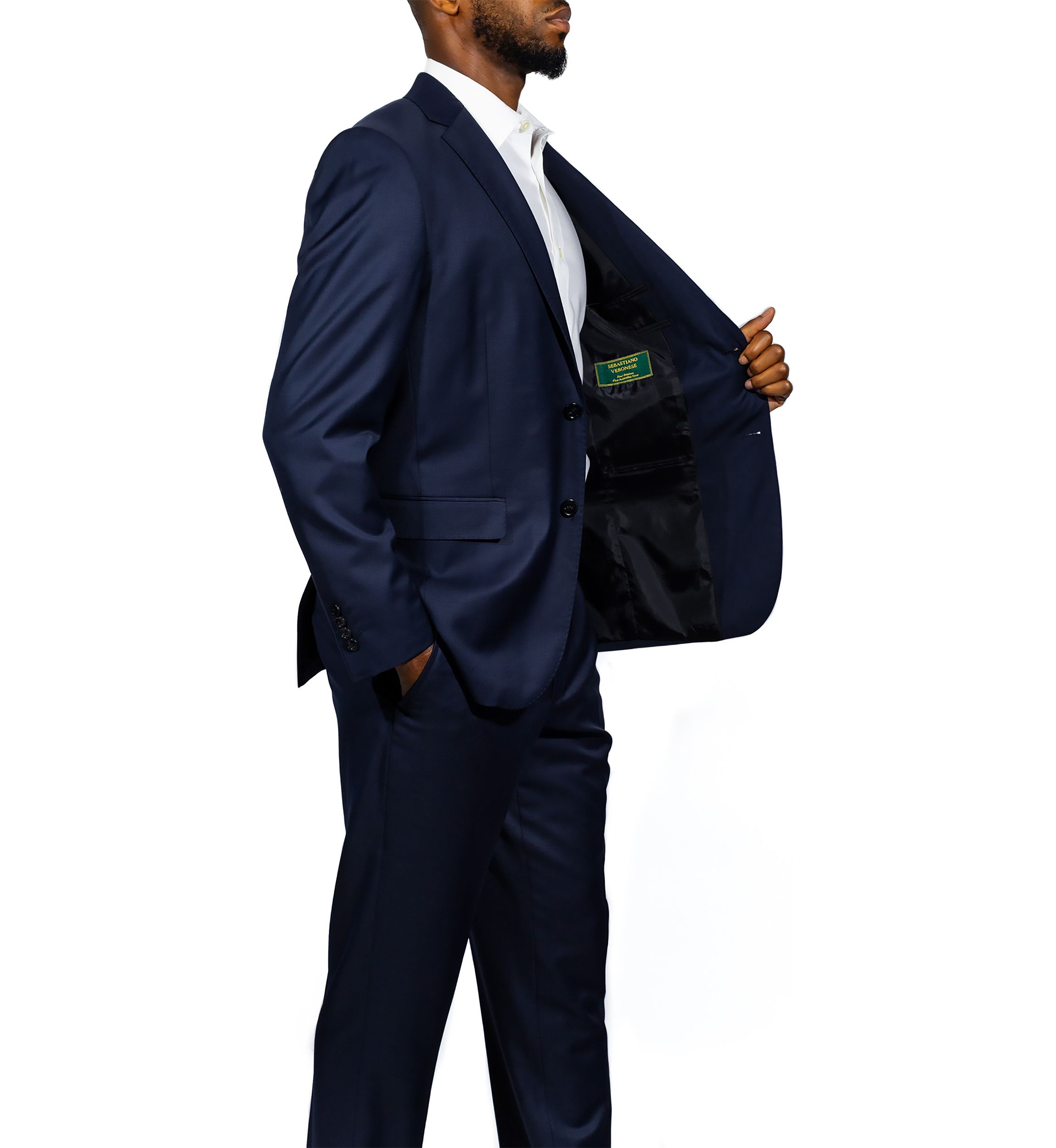 Mens Navy Wool Suit Jacket