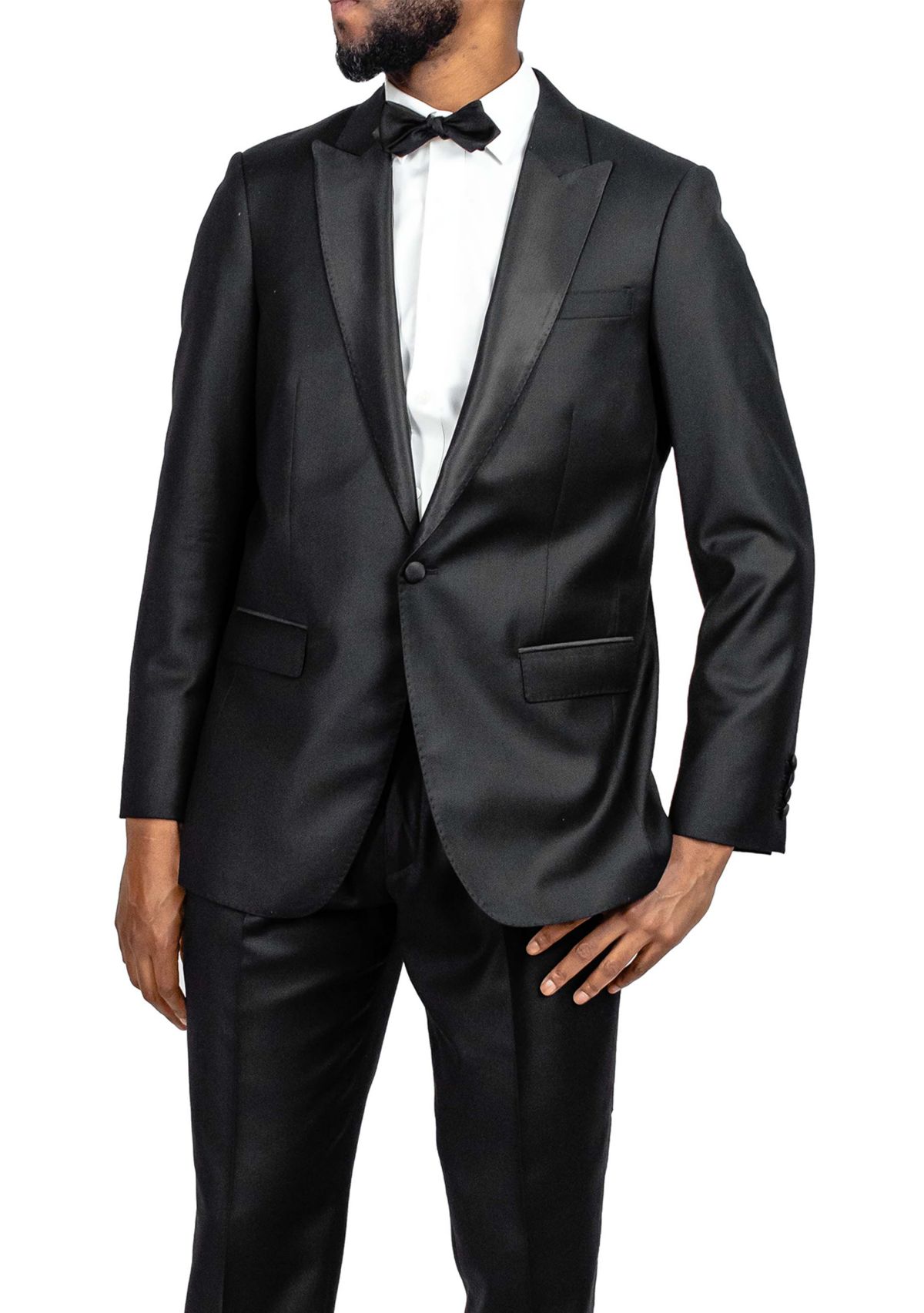 Mens Black Tuxedo Peak Jacket