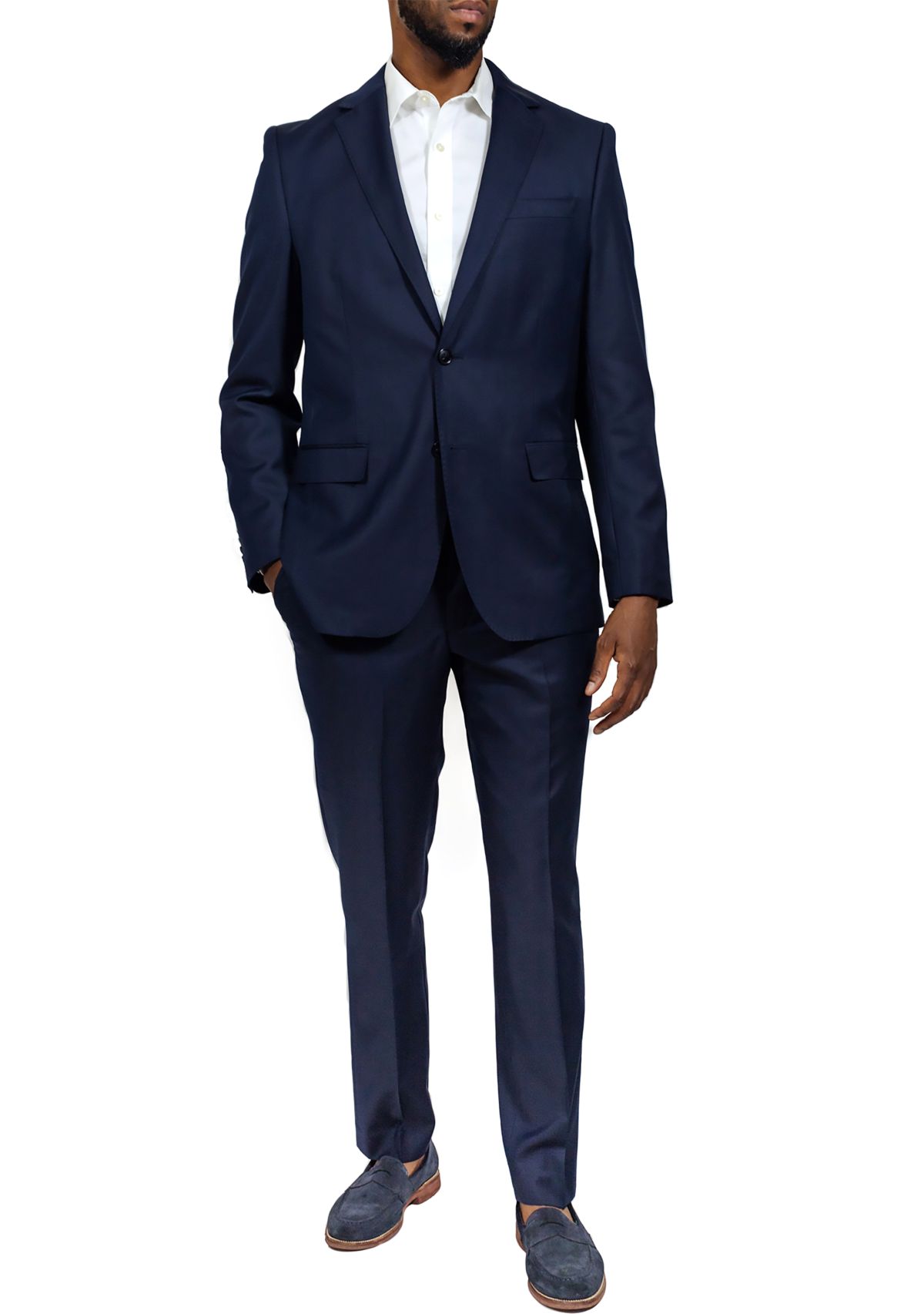 Mens Navy Wool Suit Pants