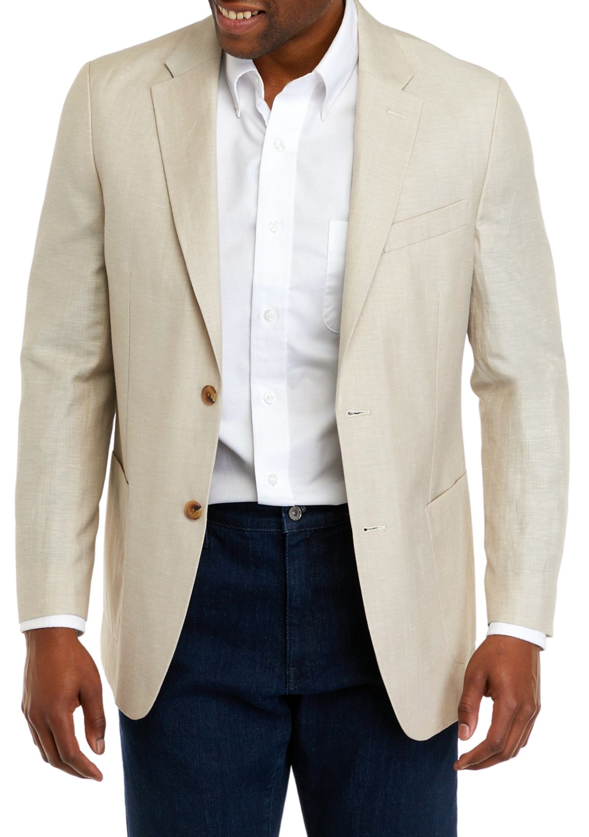 Mens Tan Linen Sport Coat
