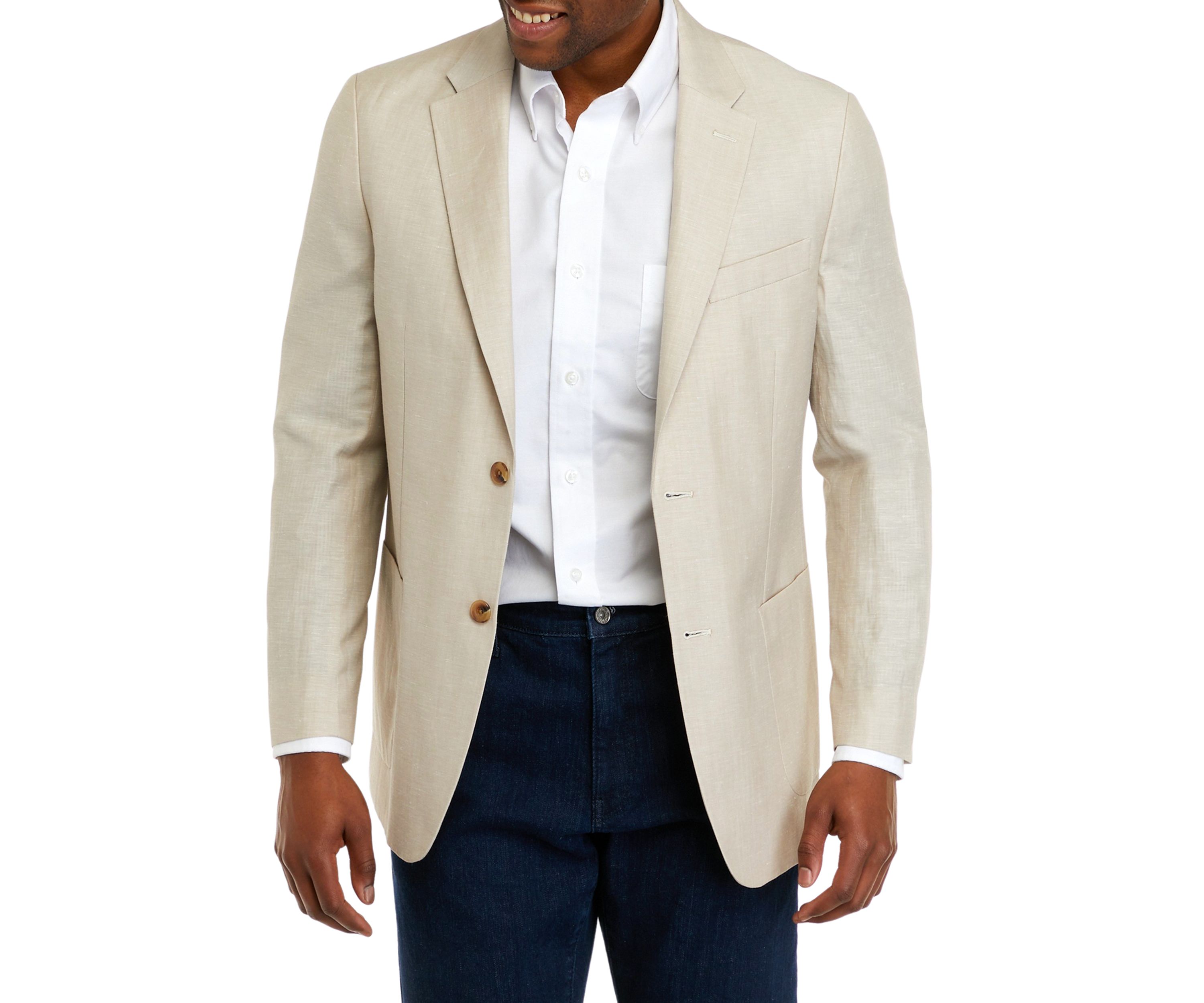 Mens Tan Linen Sport Coat