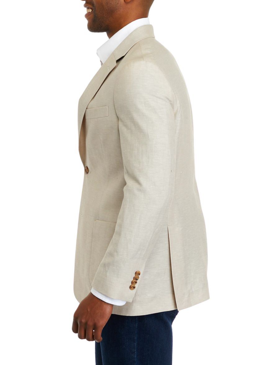 Mens Tan Linen Sport Coat