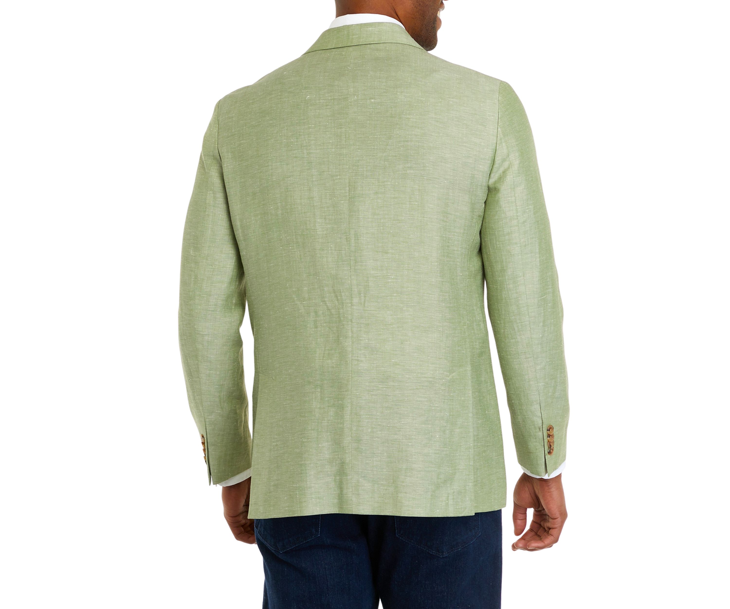 Mens Olive Linen Sport Coat