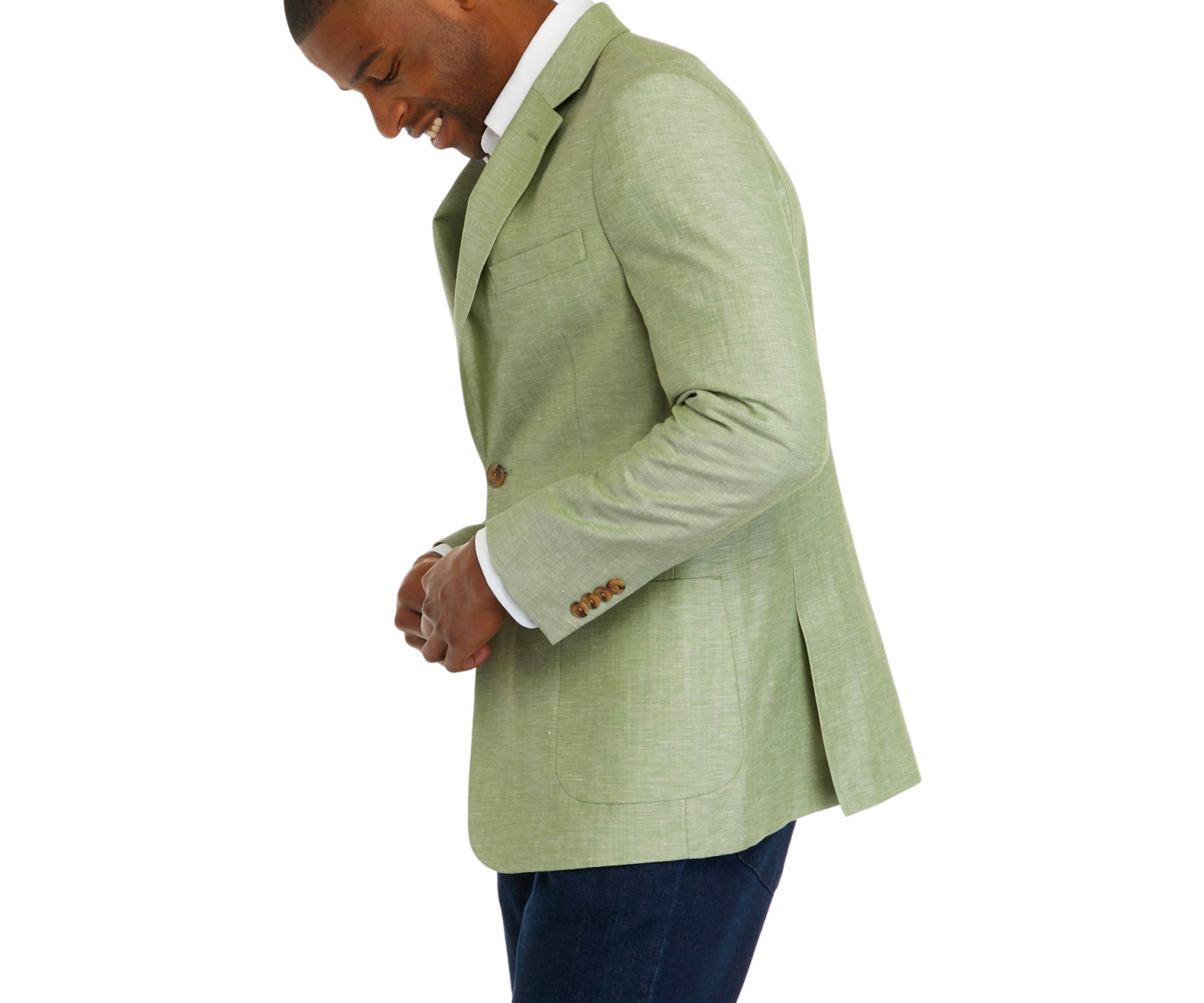 Mens Olive Linen Sport Coat