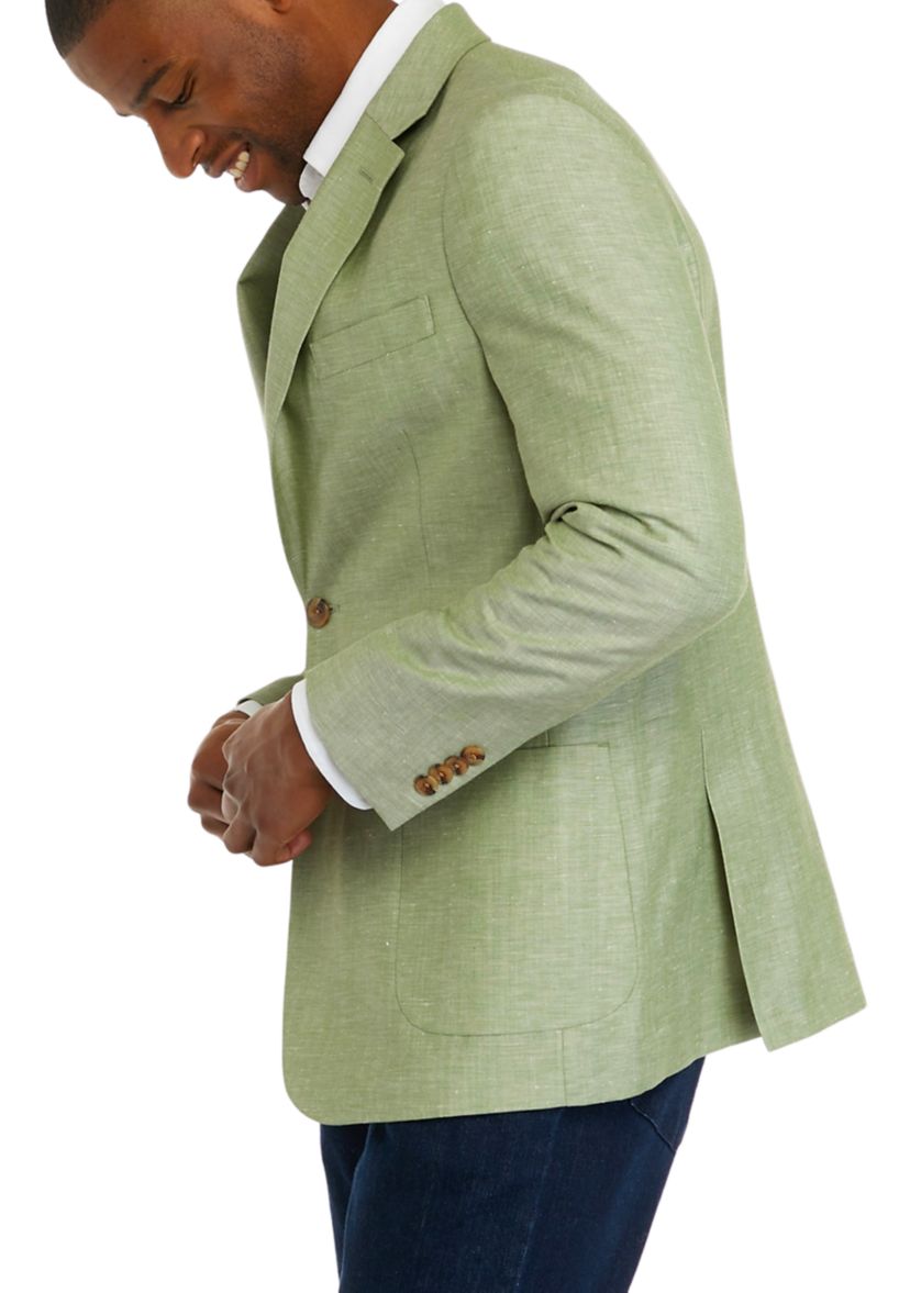 Mens Olive Linen Sport Coat