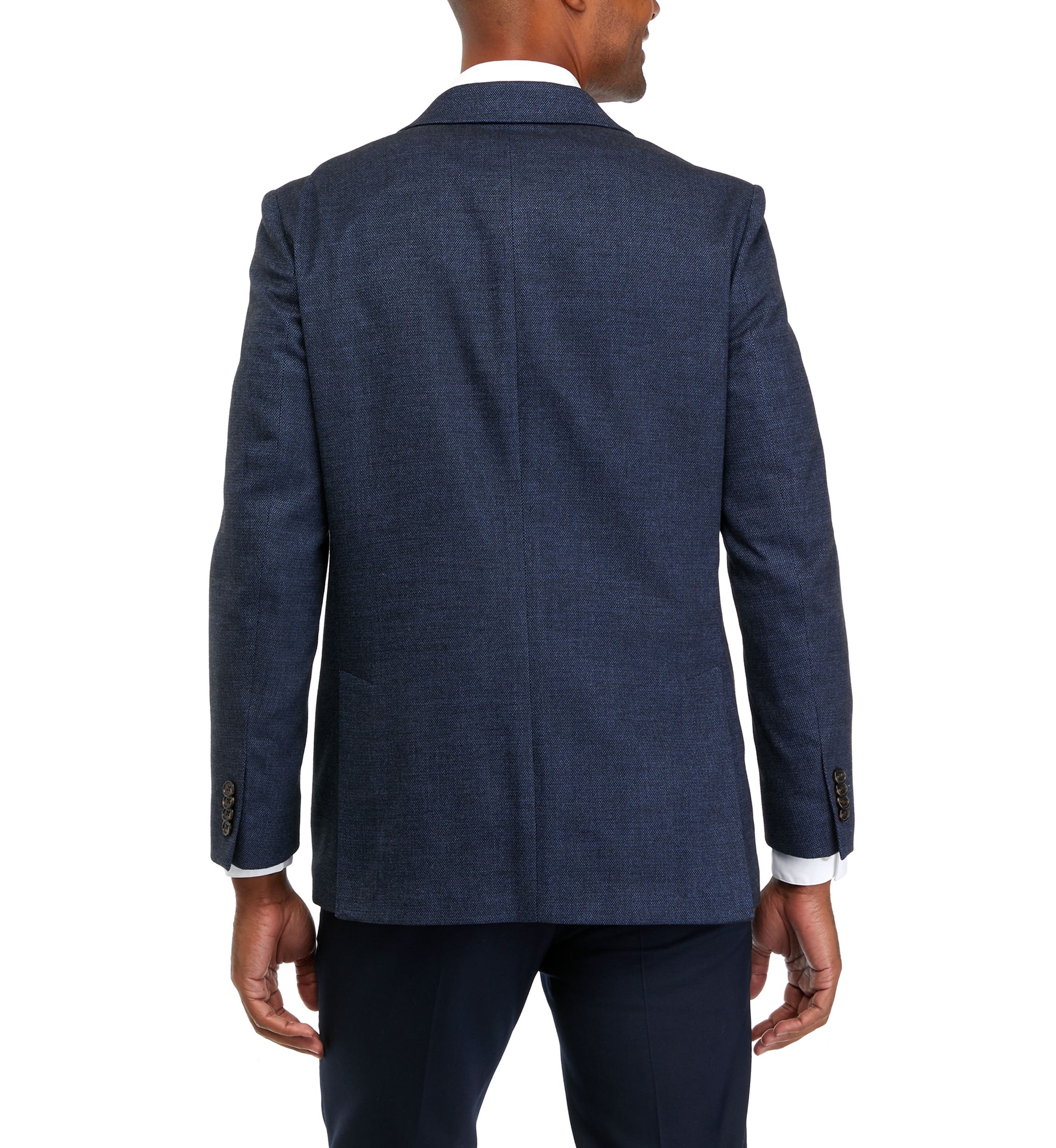 Single Breasted 2 Button Front Textured Solid Sport Coat 