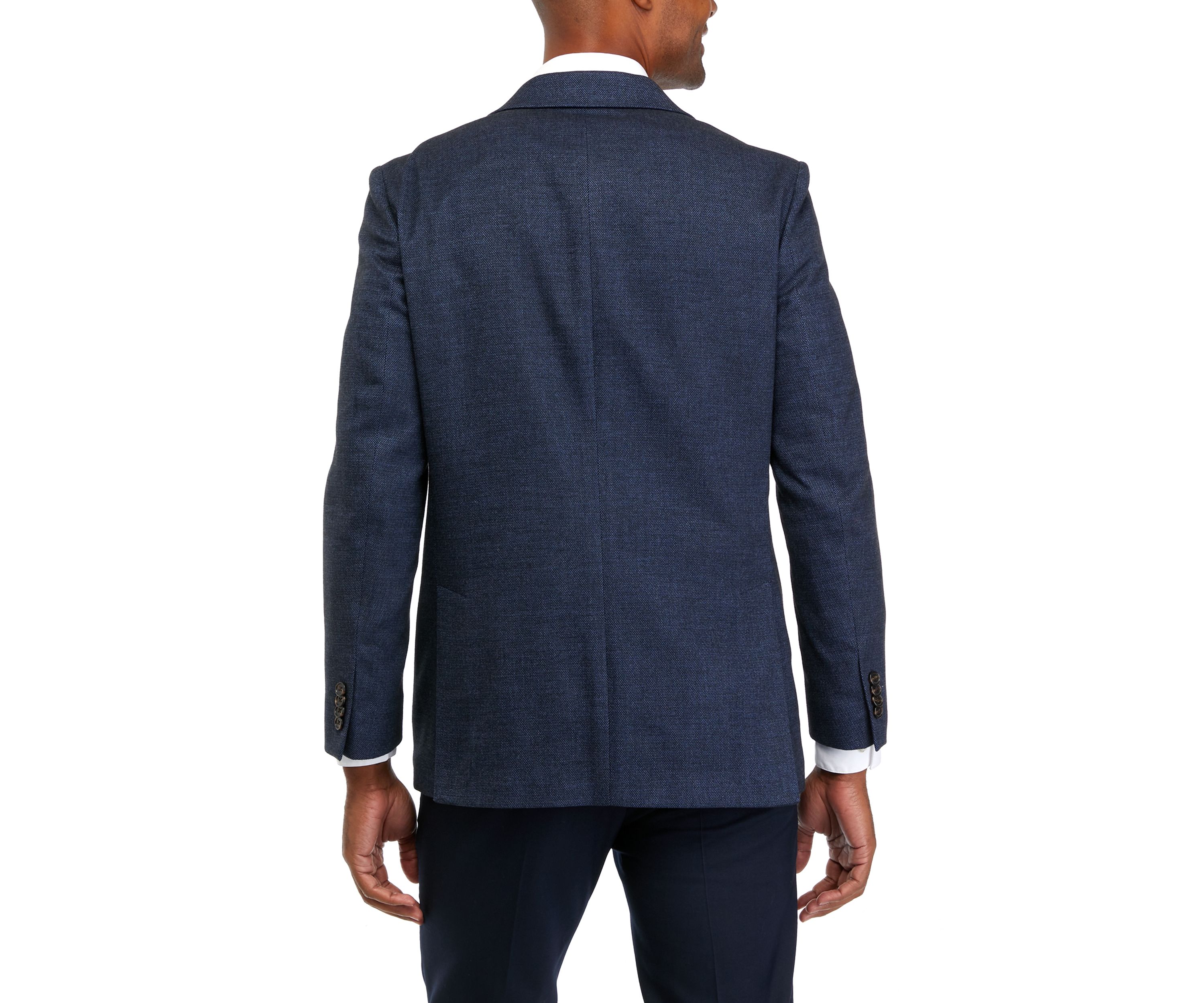 Single Breasted 2 Button Front Textured Solid Sport Coat 