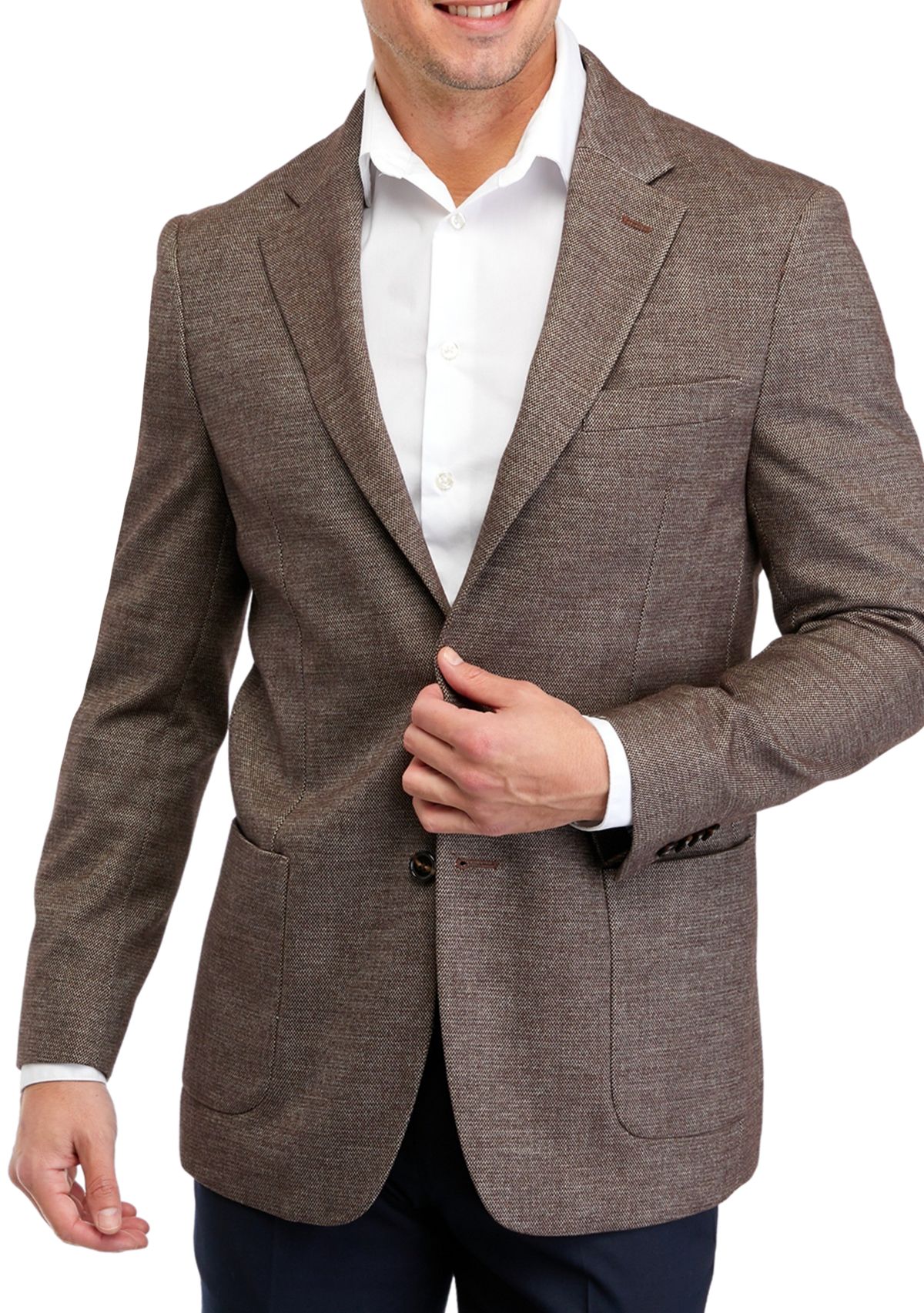 Single Breasted Tan Donegal Textured Solid Sport Coat