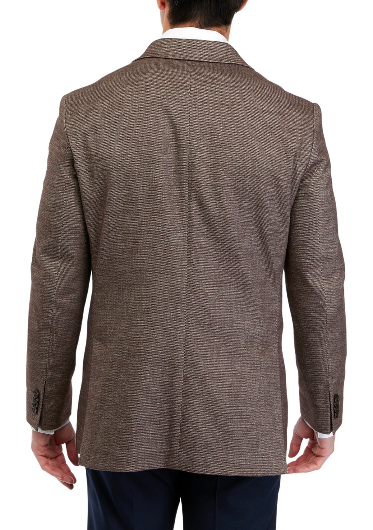 Single Breasted Tan Donegal Textured Solid Sport Coat