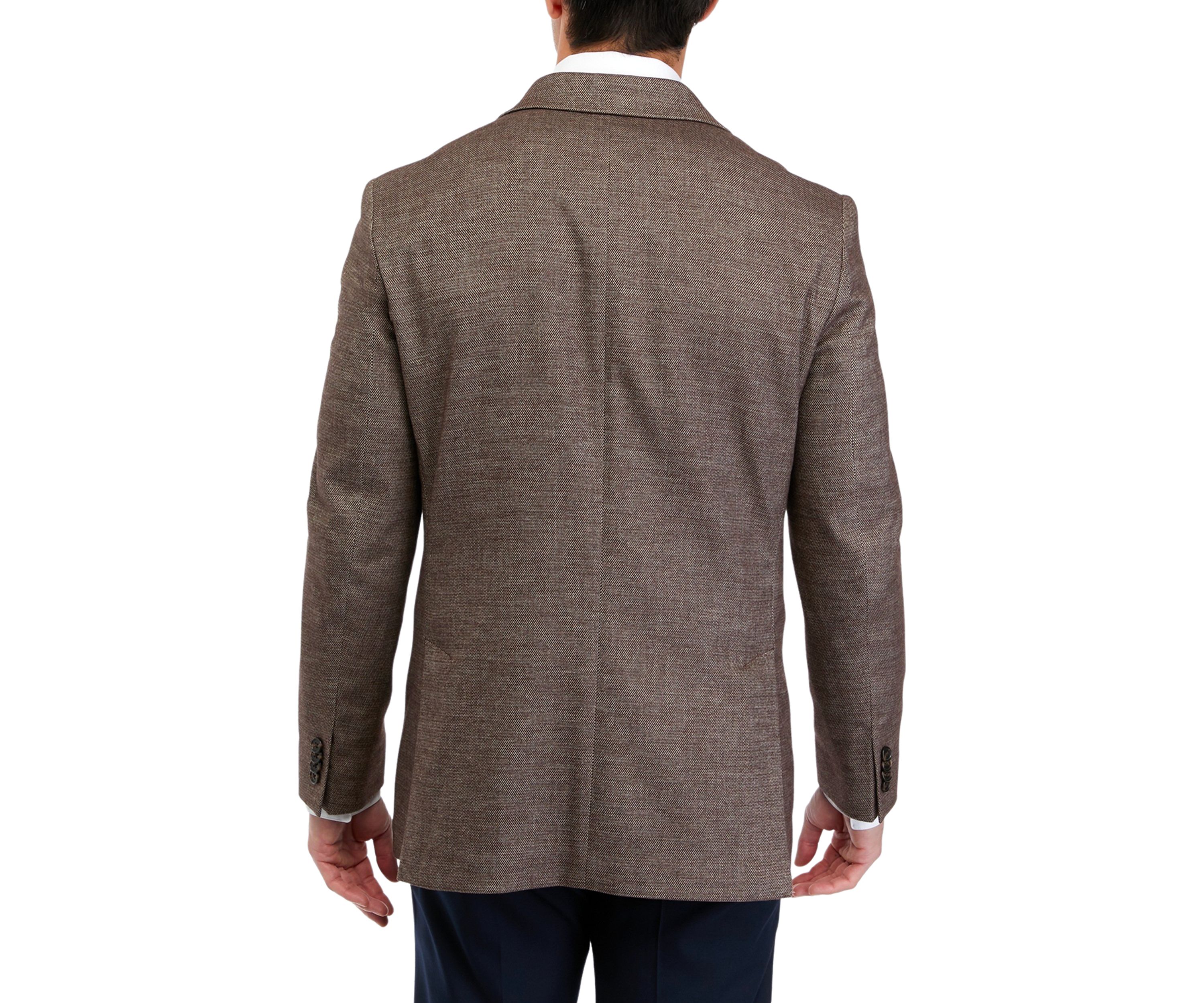 Single Breasted Tan Donegal Textured Solid Sport Coat
