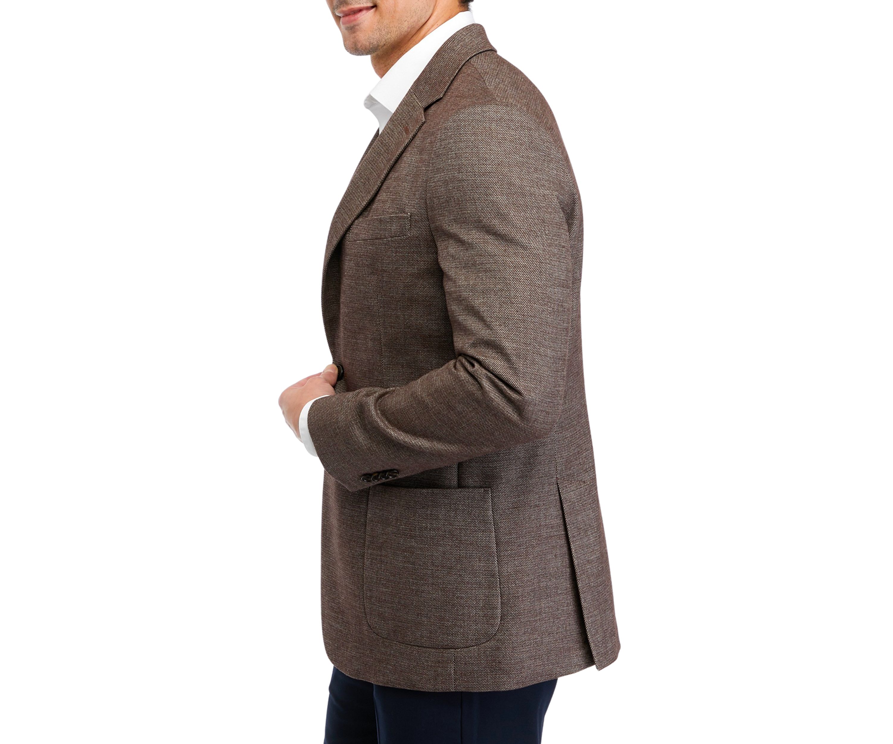 Single Breasted Tan Donegal Textured Solid Sport Coat
