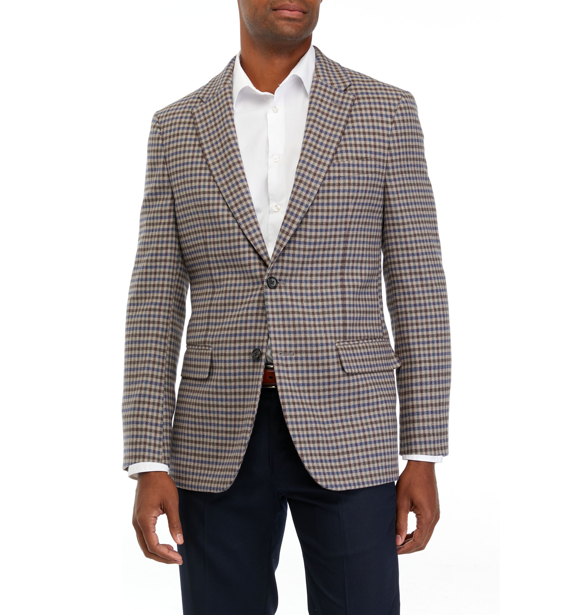 Single Breasted 2 Button Front Houndstooth Sport Coat 