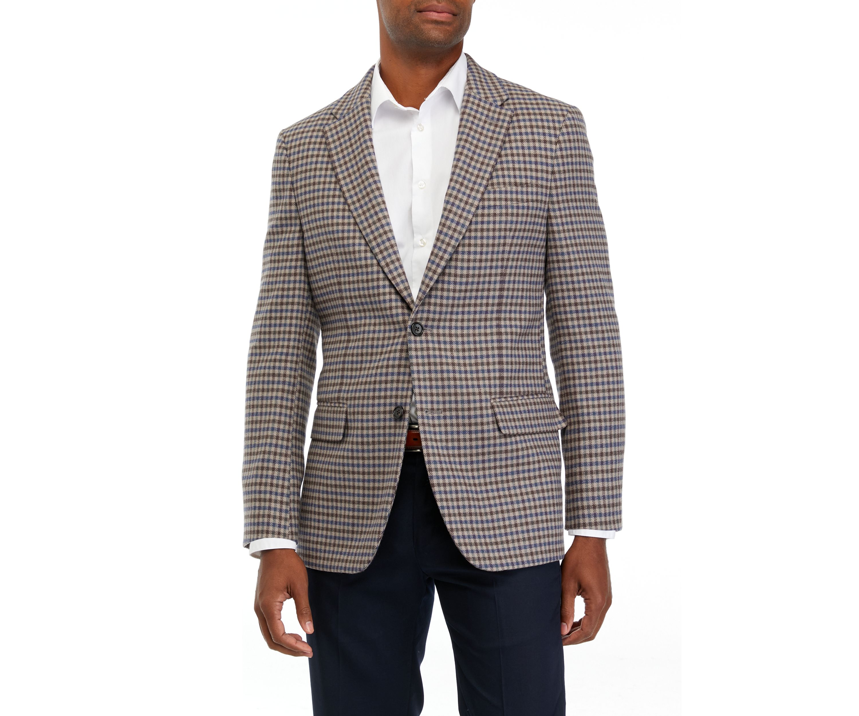 Single Breasted 2 Button Front Houndstooth Sport Coat 