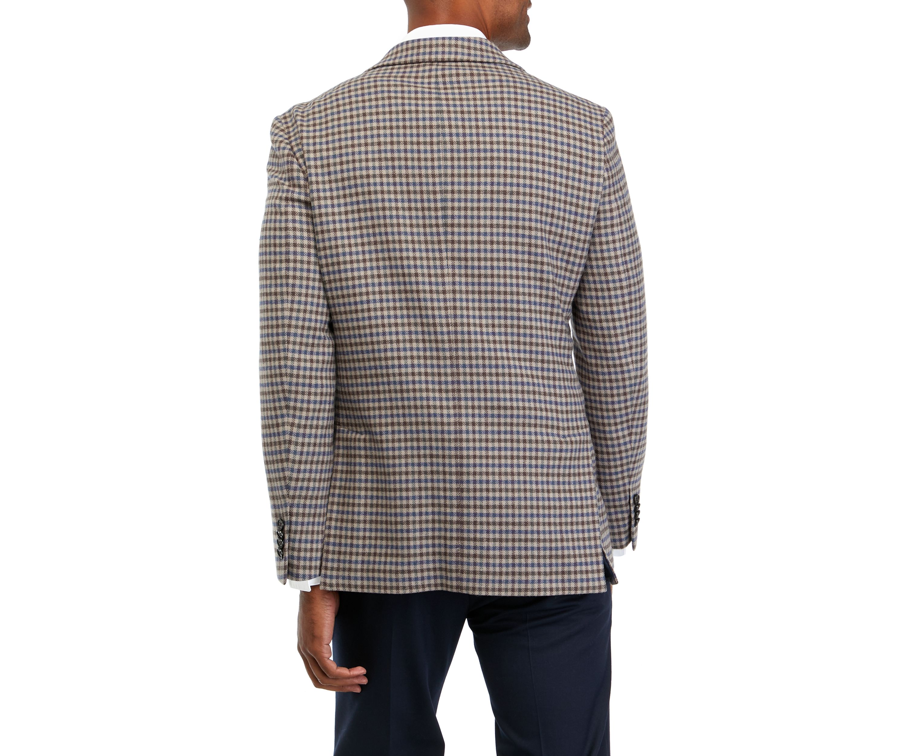 Single Breasted 2 Button Front Houndstooth Sport Coat 