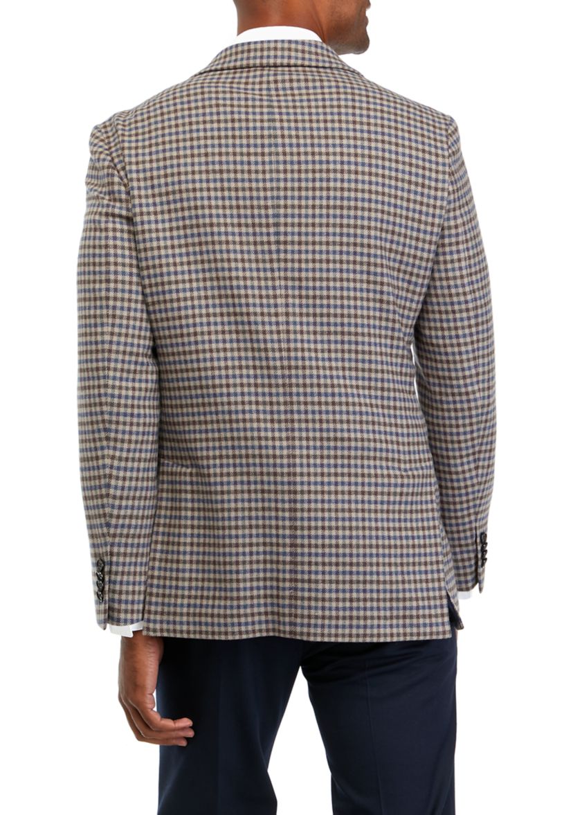 Single Breasted 2 Button Front Houndstooth Sport Coat 