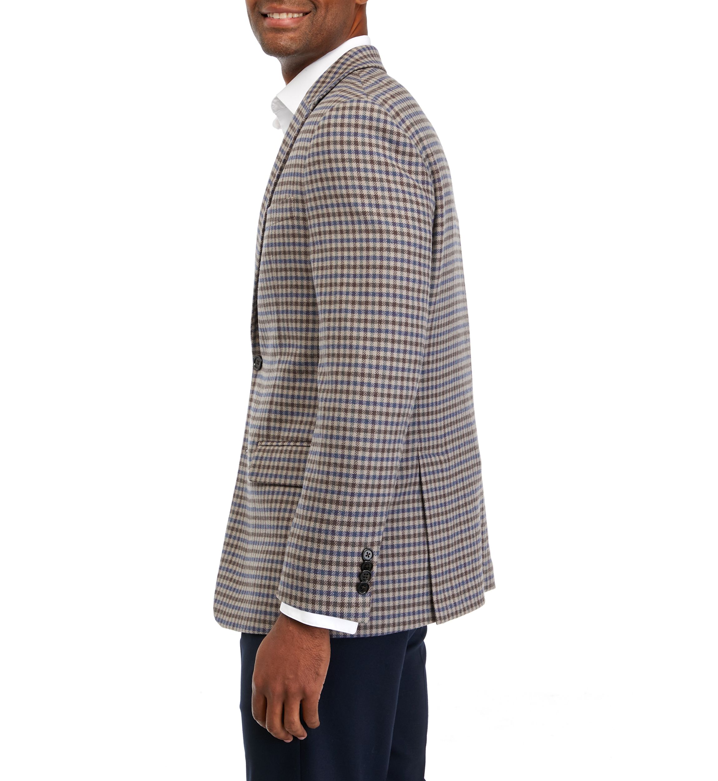 Single Breasted 2 Button Front Houndstooth Sport Coat 
