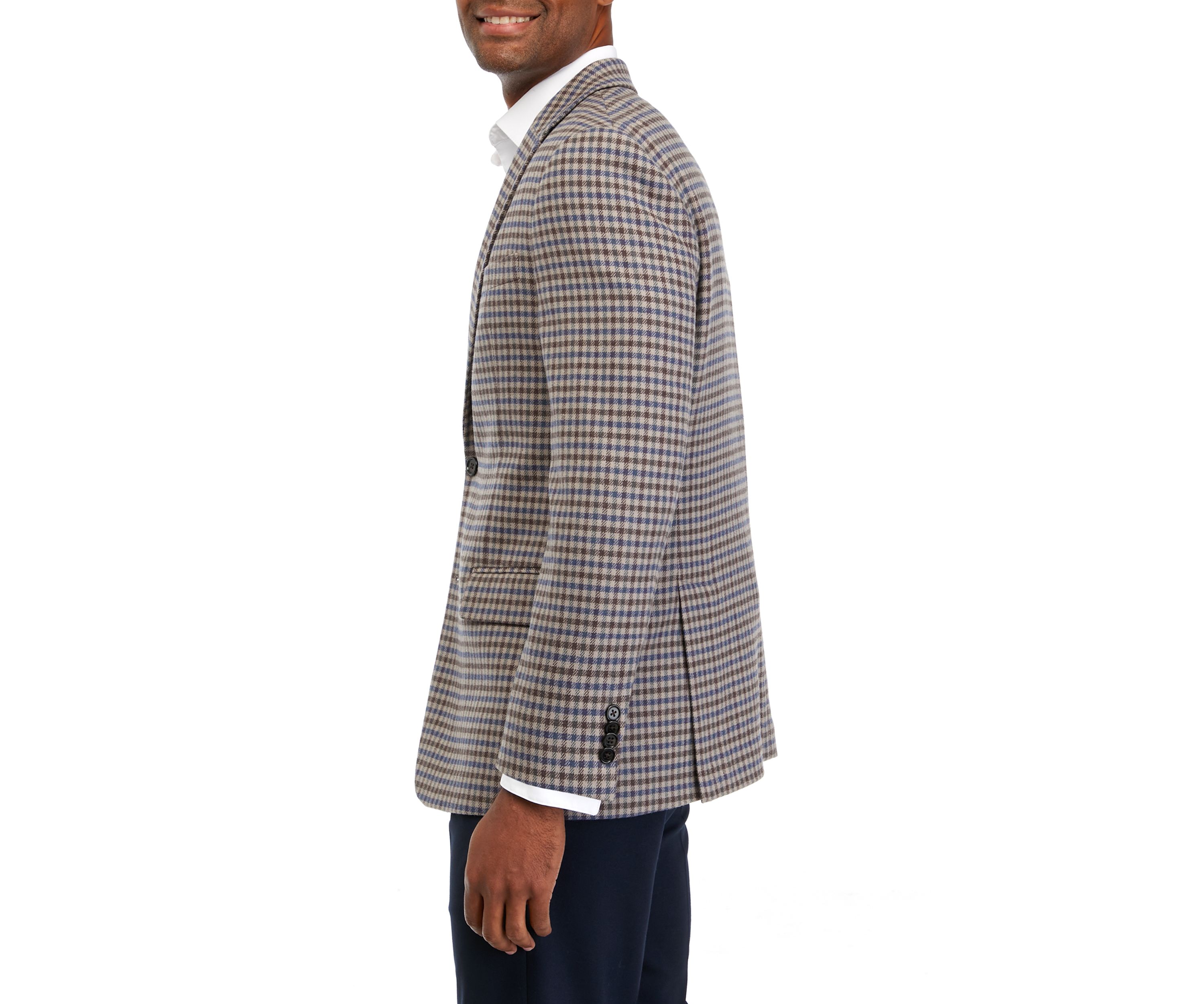 Single Breasted 2 Button Front Houndstooth Sport Coat 