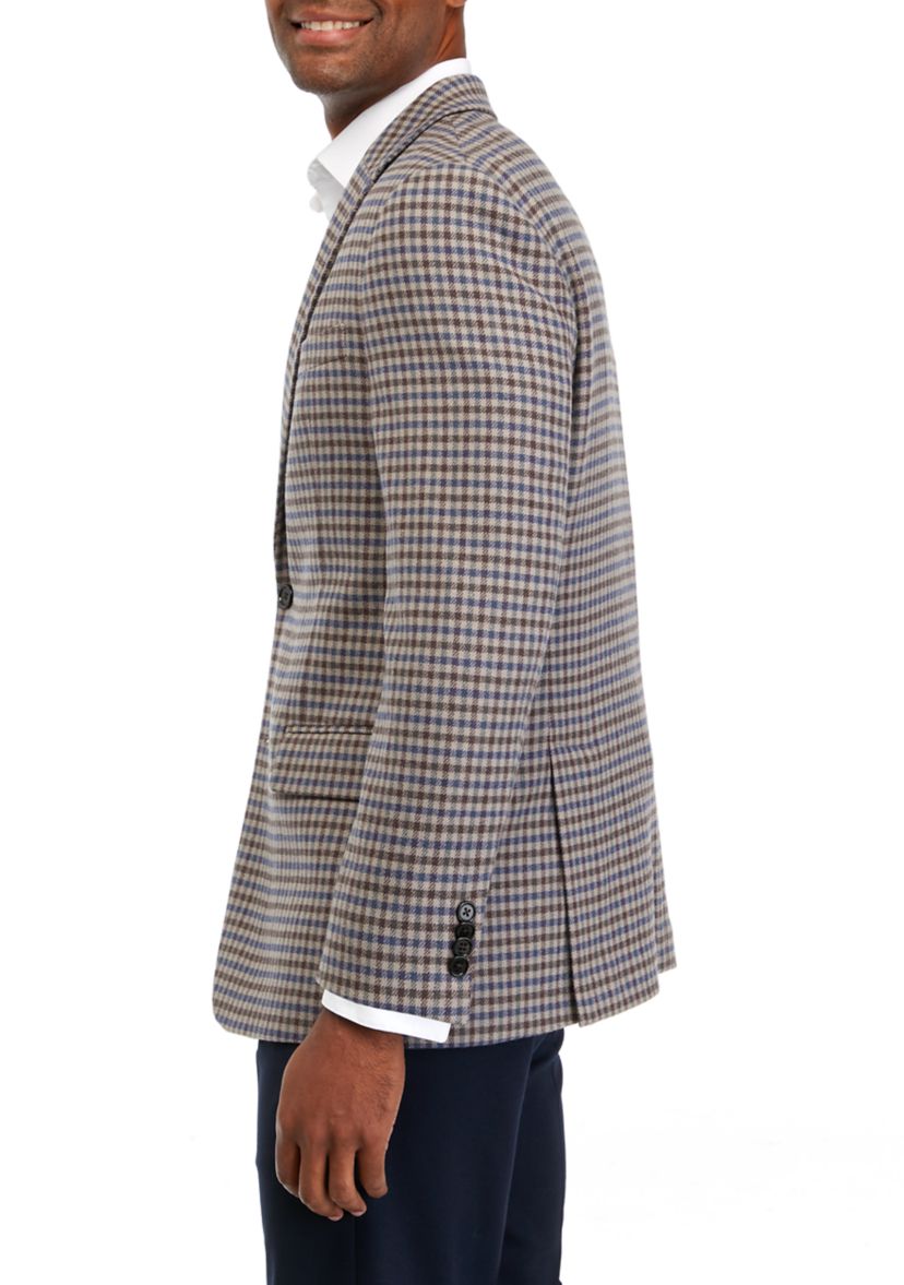 Single Breasted 2 Button Front Houndstooth Sport Coat 