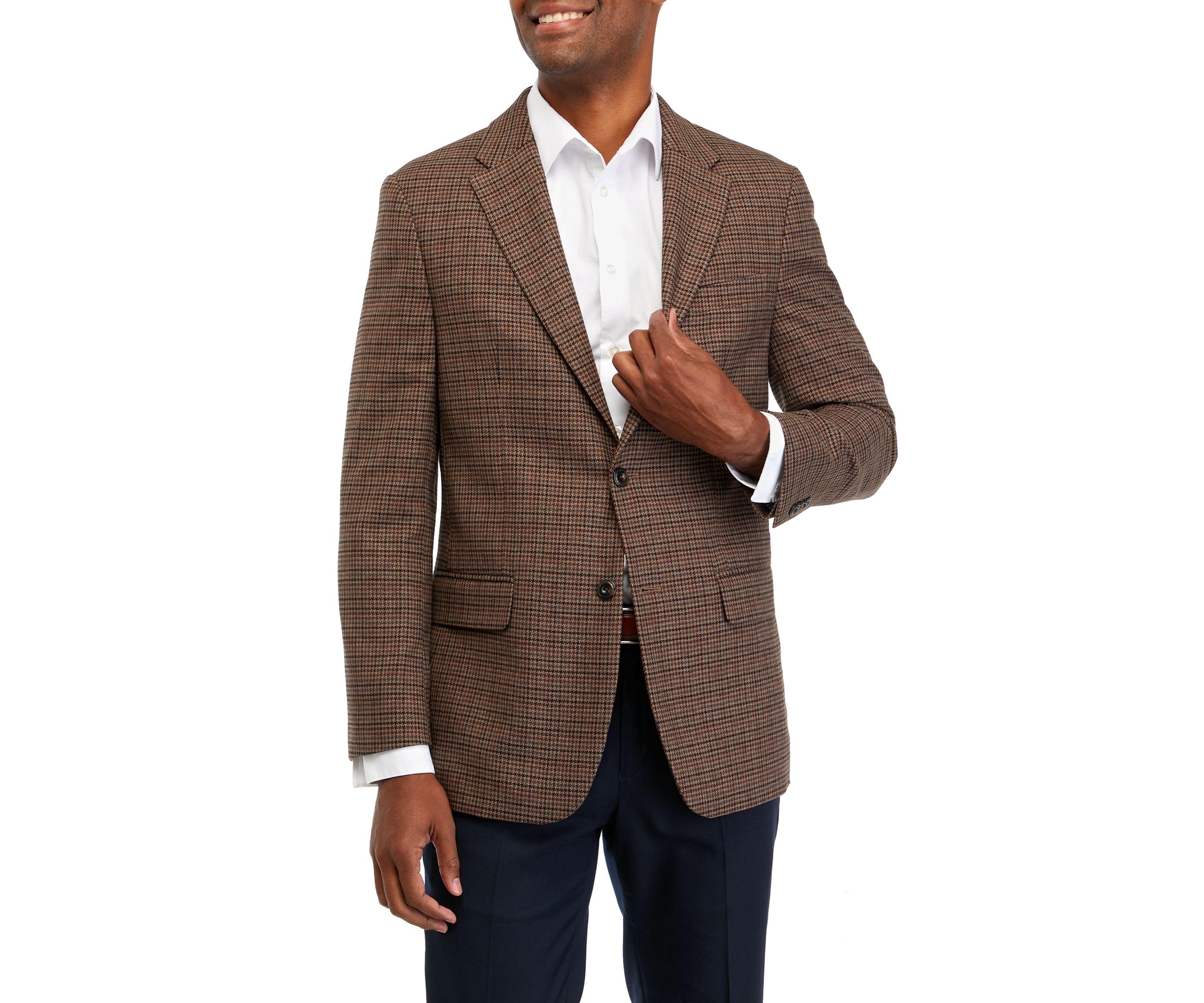 Single Breasted 2 Button Front Houndstooth Sport Coat 
