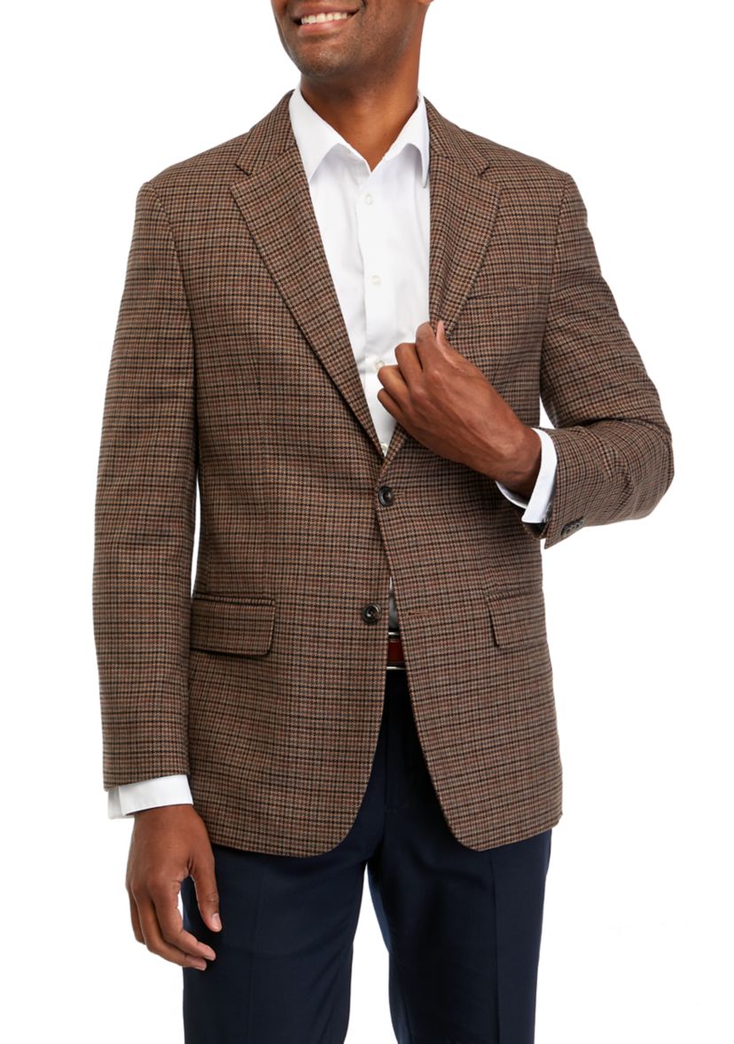 Single Breasted 2 Button Front Houndstooth Sport Coat 