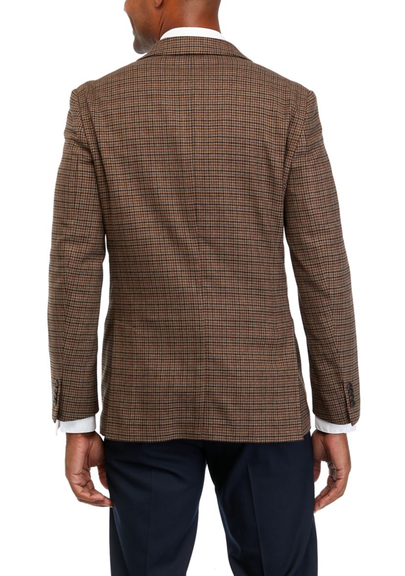 Single Breasted 2 Button Front Houndstooth Sport Coat 