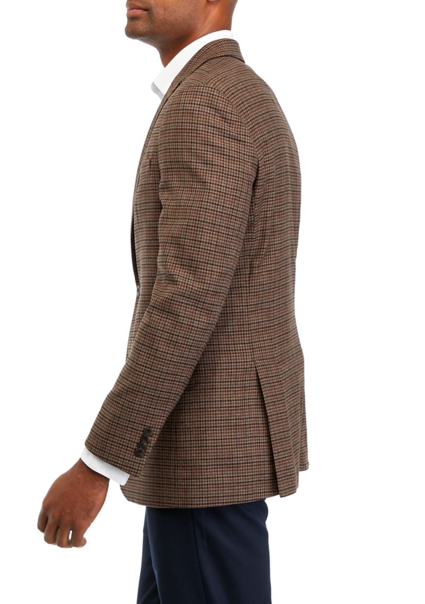 Single Breasted 2 Button Front Houndstooth Sport Coat 