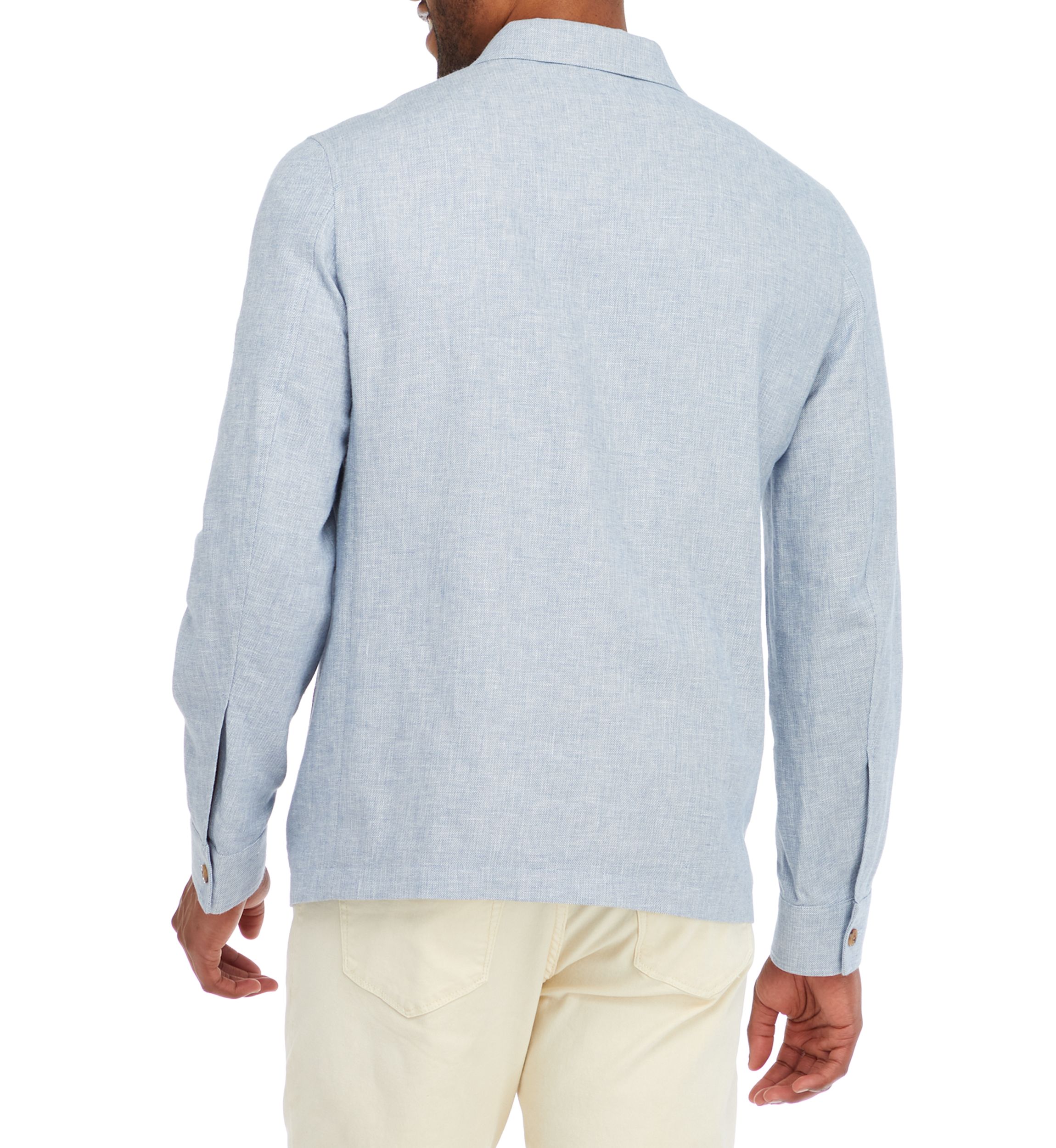 Mens Single Breasted Linen Shirt Jacket