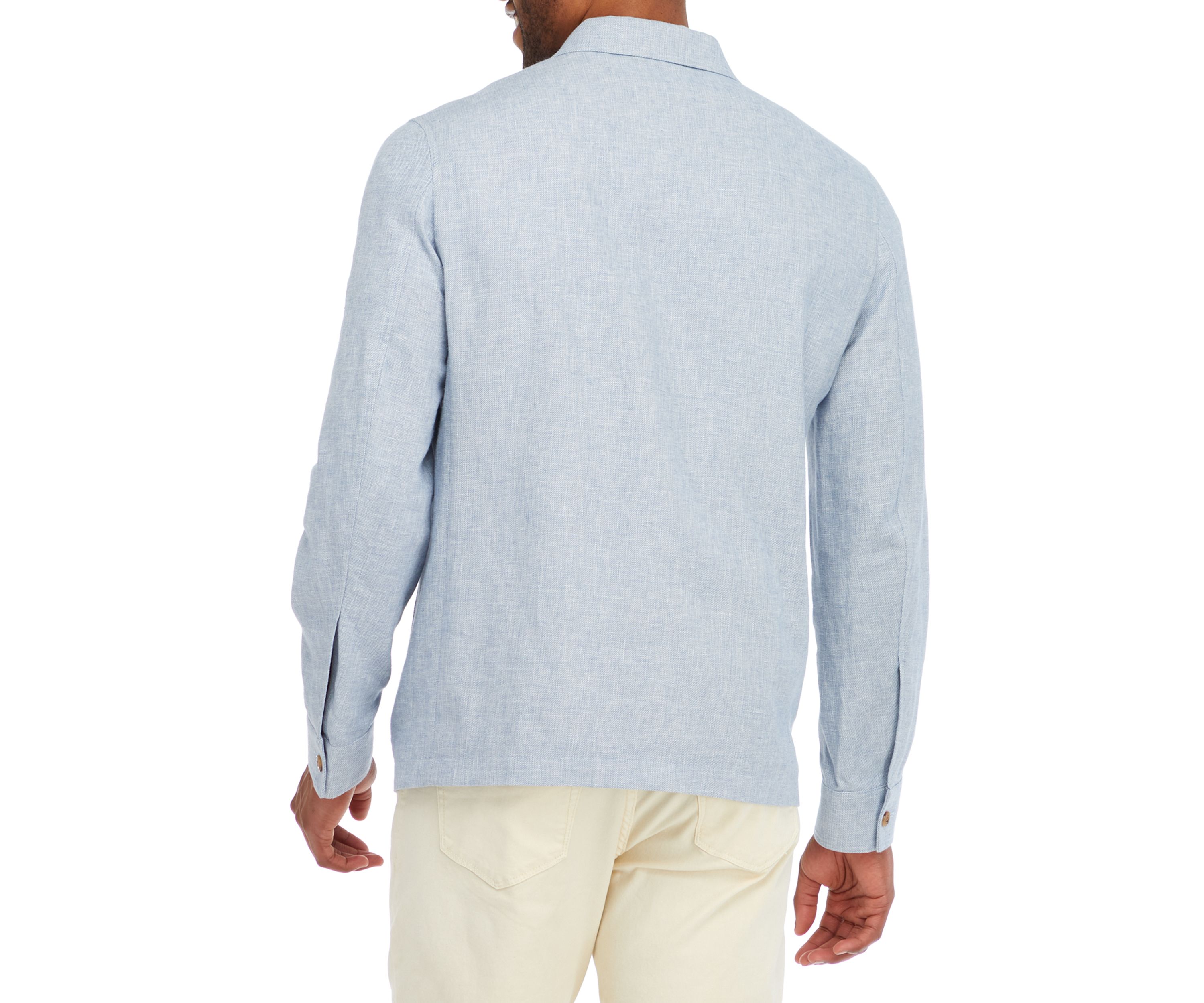 Mens Single Breasted Linen Shirt Jacket