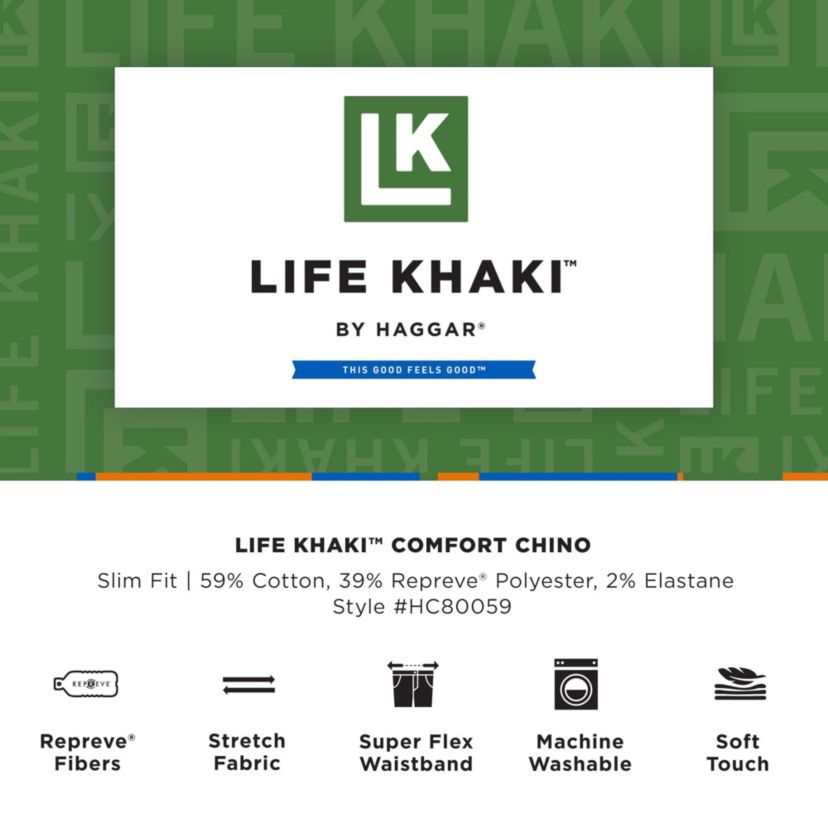 Haggar Life Khaki™ Slim Fit Comfort Chino Pant
