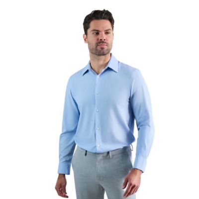 Haggar Smart Wash® Men's Slim Fit Dress Shirt, Blue, 17 - 17.5 34/35