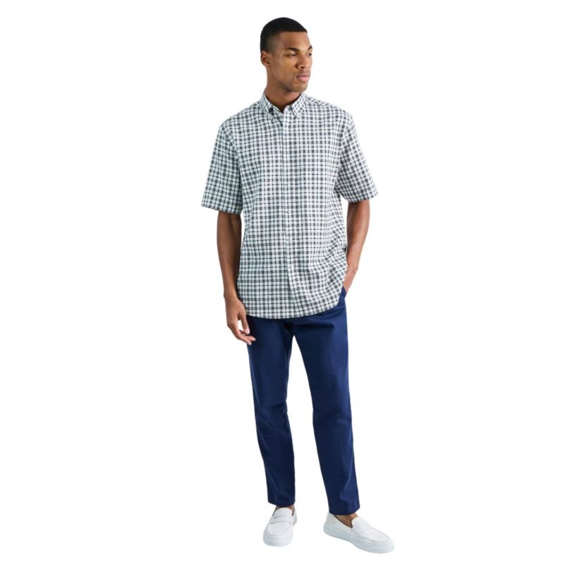Mens Comfort Luxe Straight Fit Flat Linen Front Pant