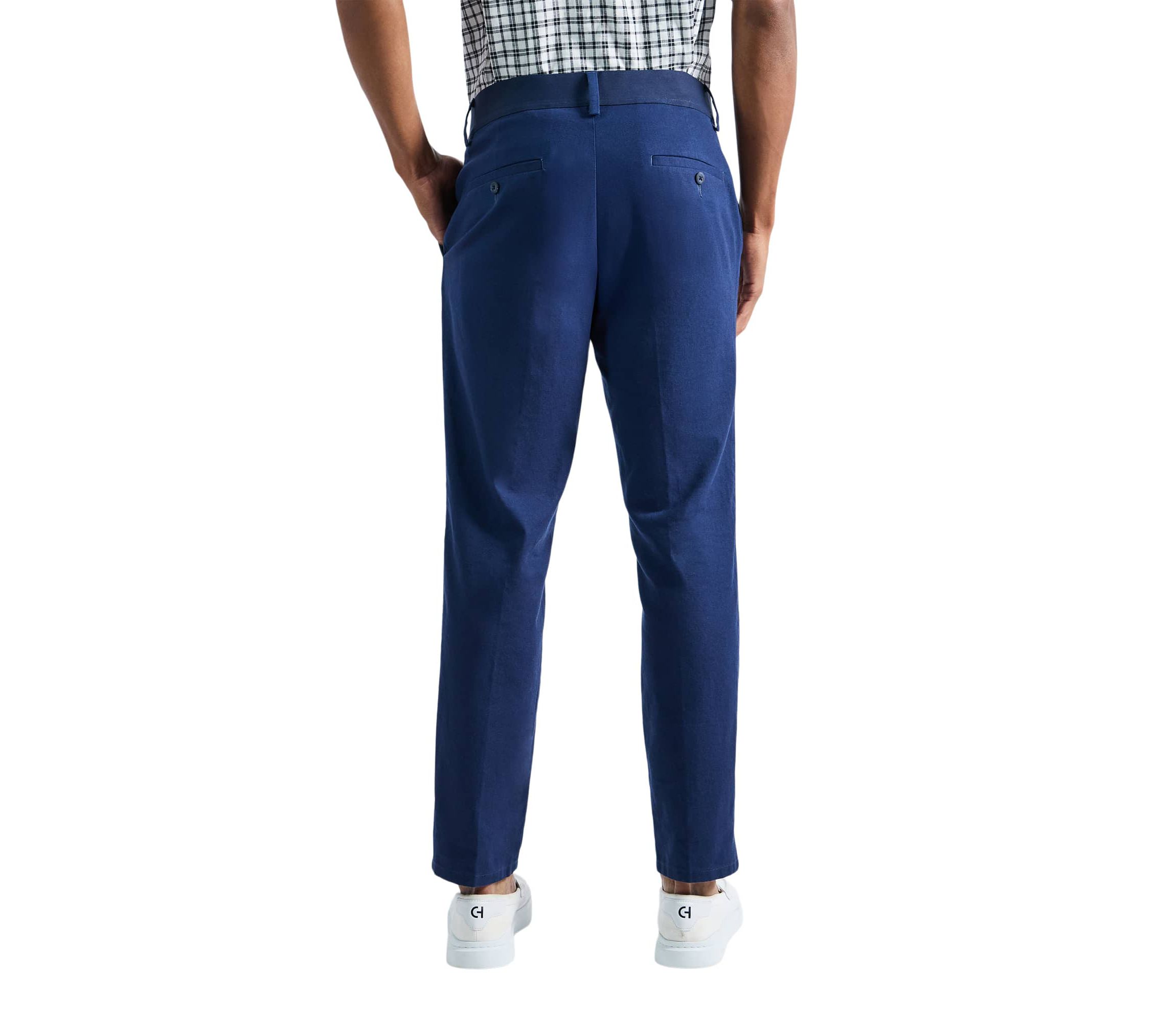 Mens Comfort Luxe Straight Fit Flat Linen Front Pant