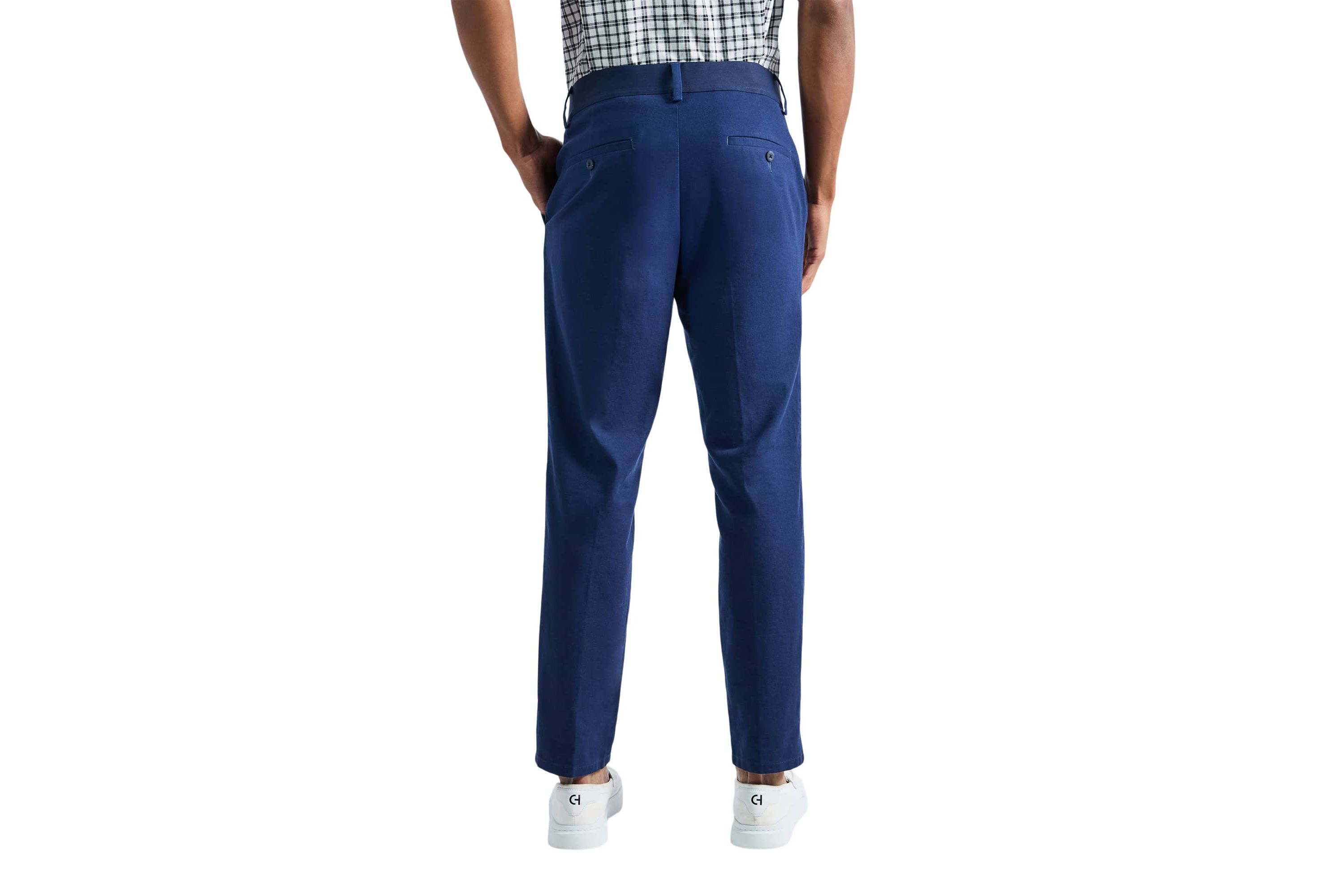Mens Comfort Luxe Straight Fit Flat Linen Front Pant