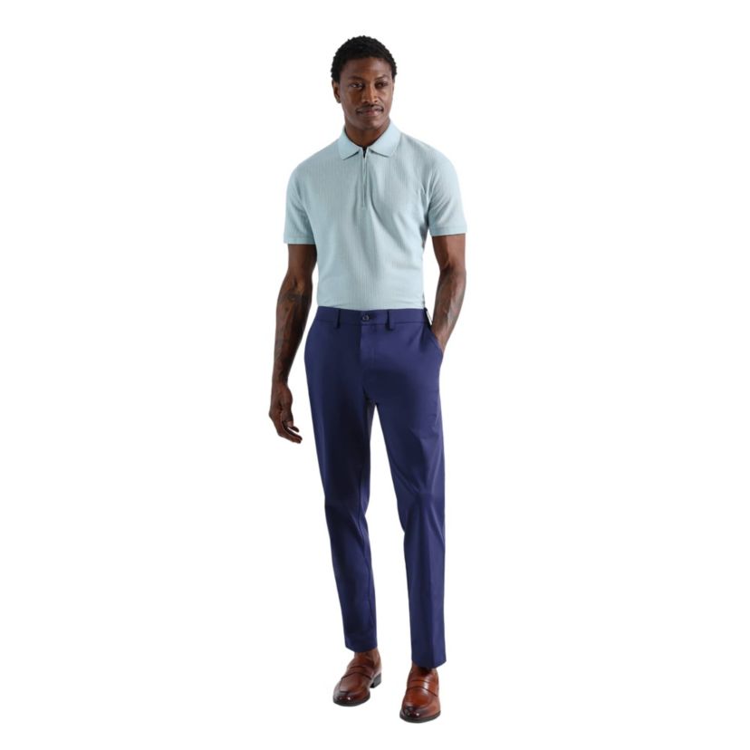 Mens Sport Travel Performance Straight Fit Flat Front Pant