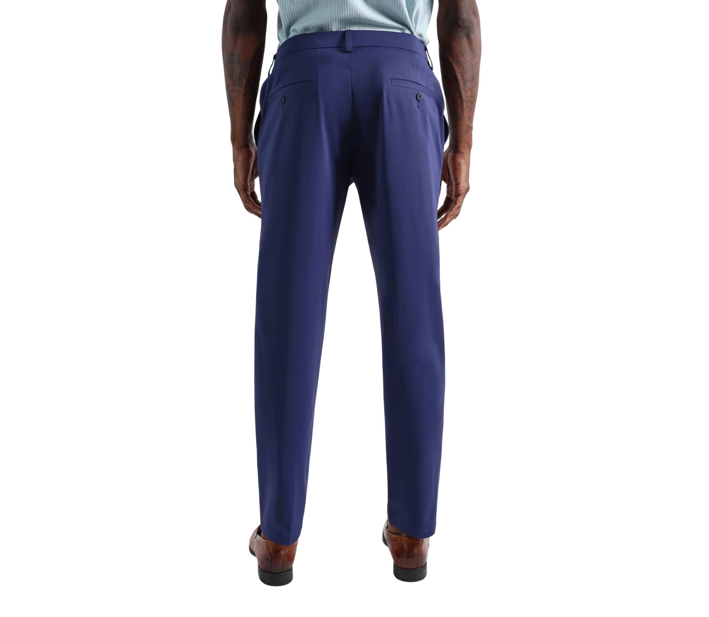 Mens Sport Travel Performance Straight Fit Flat Front Pant