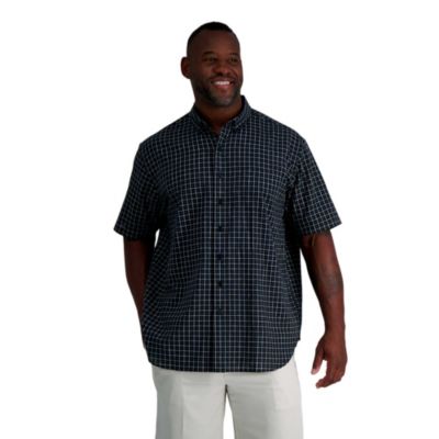 Haggar Men's Big & Tall Short Sleeve Button-Down Linen Shirt