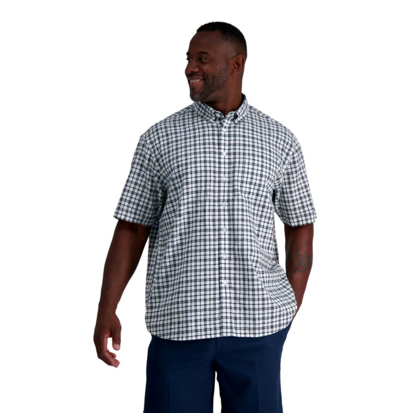 Big & Tall Haggar® Mens Short Sleeve Button-Down Linen Shirt